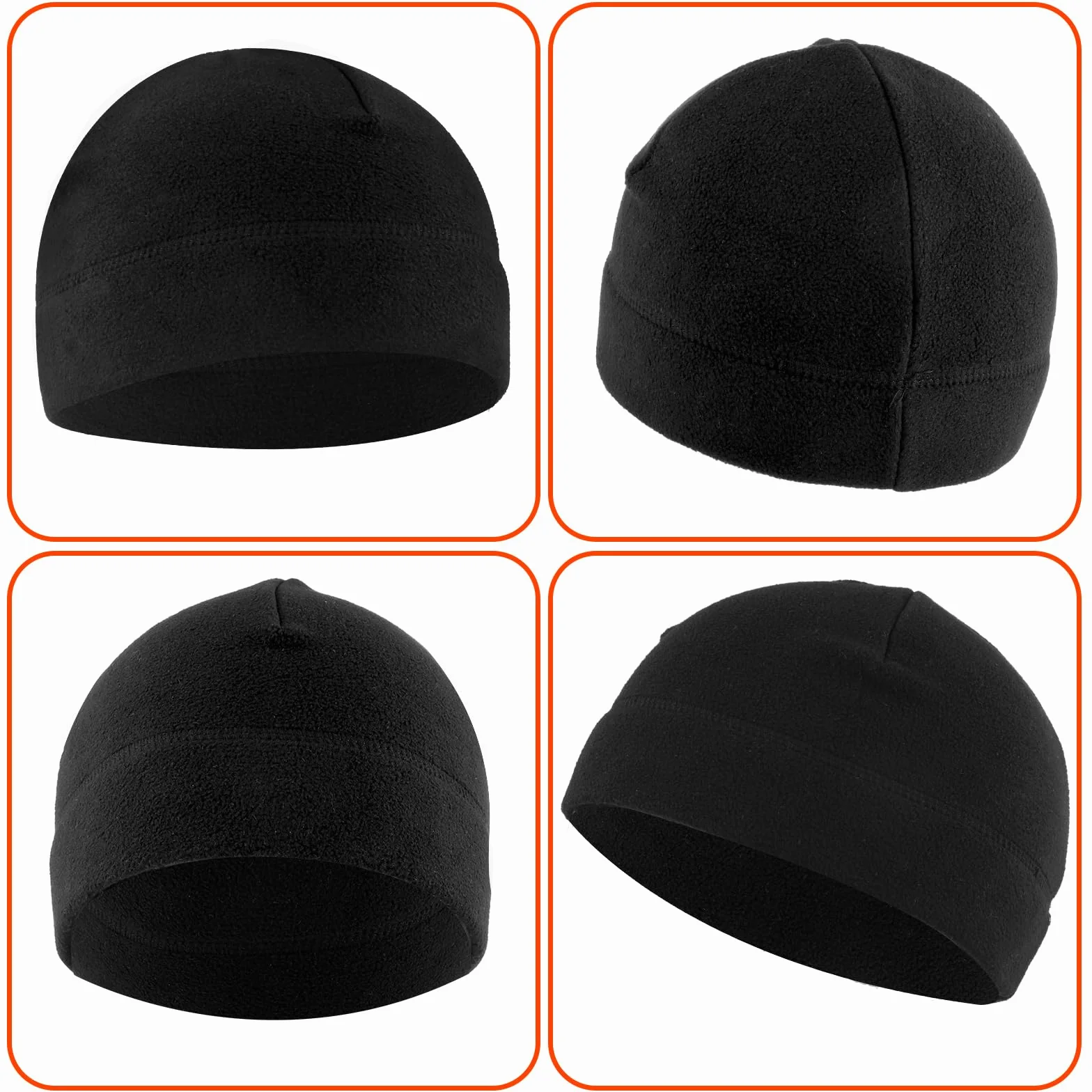 WLLHYF 1 sztuki zimowa ciepła czapka z czaszką wiatroszczelna czapka do zegarka gruba miękka polarowa czapka beanie dla mężczyzn kobiet sport na zewnątrz czarna, Czarny, rozmiar uniwersalny