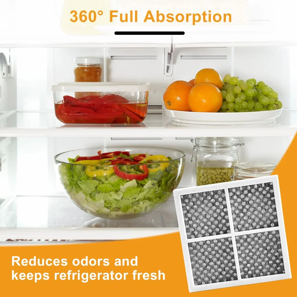 LG - LT120F filtr powietrza do lodówki, filtr z węglem aktywnym, zamiennik filtra powietrza, filtr powietrza LG Pure Fresh do ADQ73214405, ADQ73214404, ADQ73214408, LFX31925SW, LFX31925SB, 4 sztuki