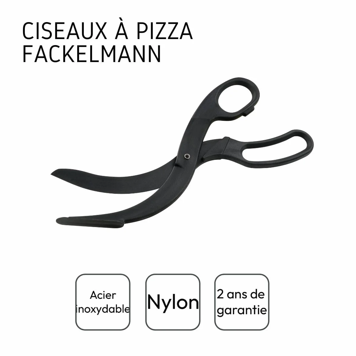 Fackelmann Nożyce do Pizzy, Czarny, 25 x 7.5 x 1 cm