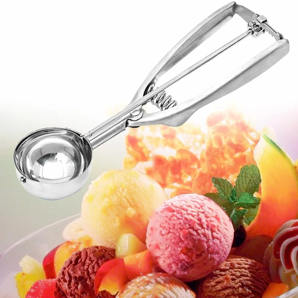 Łyżka do lodów, łyżka do lodów, łyżka do lodów z wyzwalaczem, miarka do lodów, łyżka do lodów ze stali nierdzewnej, do lodów, melon, klopsiki