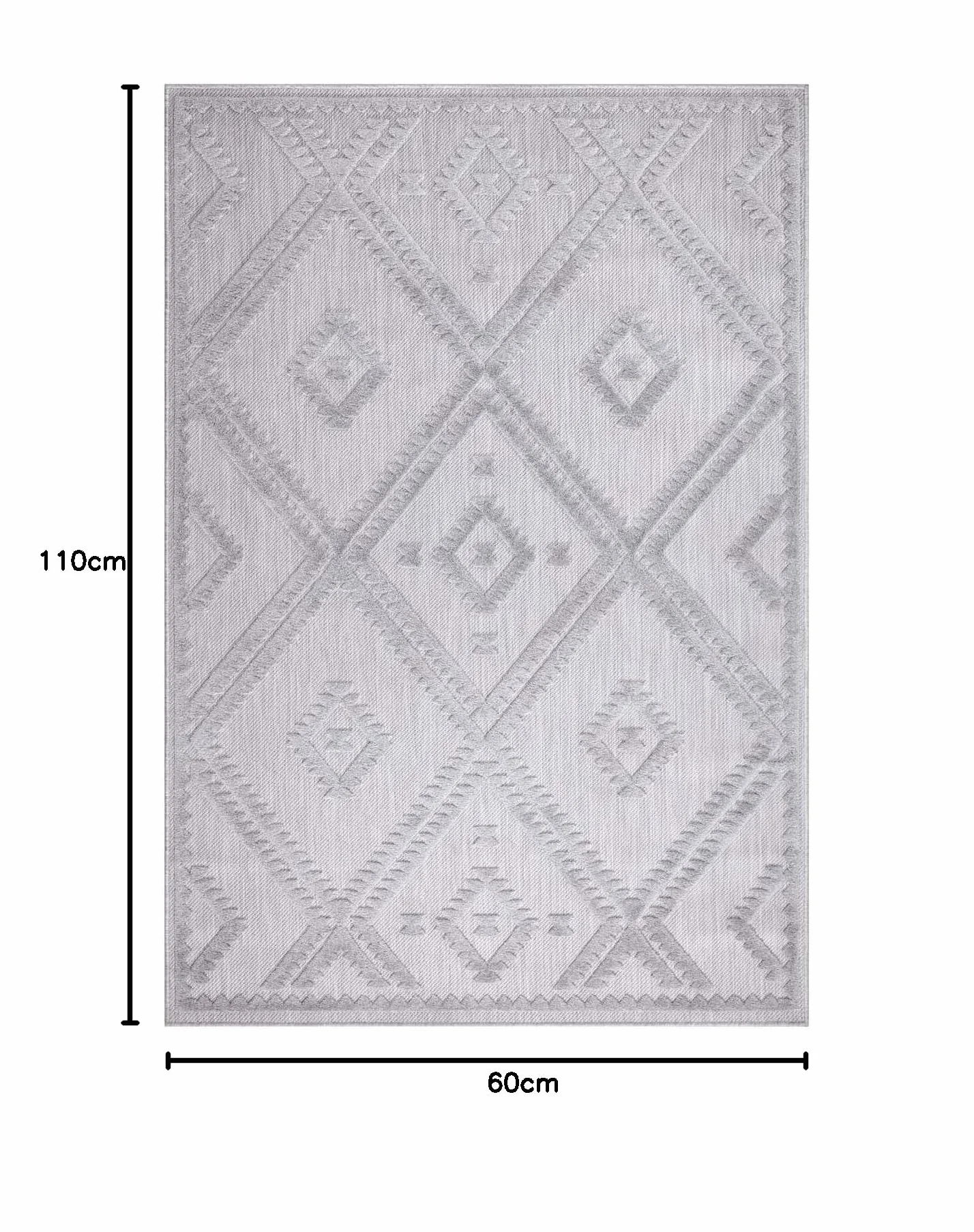 carpet city Dywan do wnętrz i na zewnątrz – 60 x 110 cm – do użytku wewnątrz i na zewnątrz – odporny na warunki atmosferyczne, na balkon, taras, do korytarza, kuchni – dywan do salonu – wysoka
