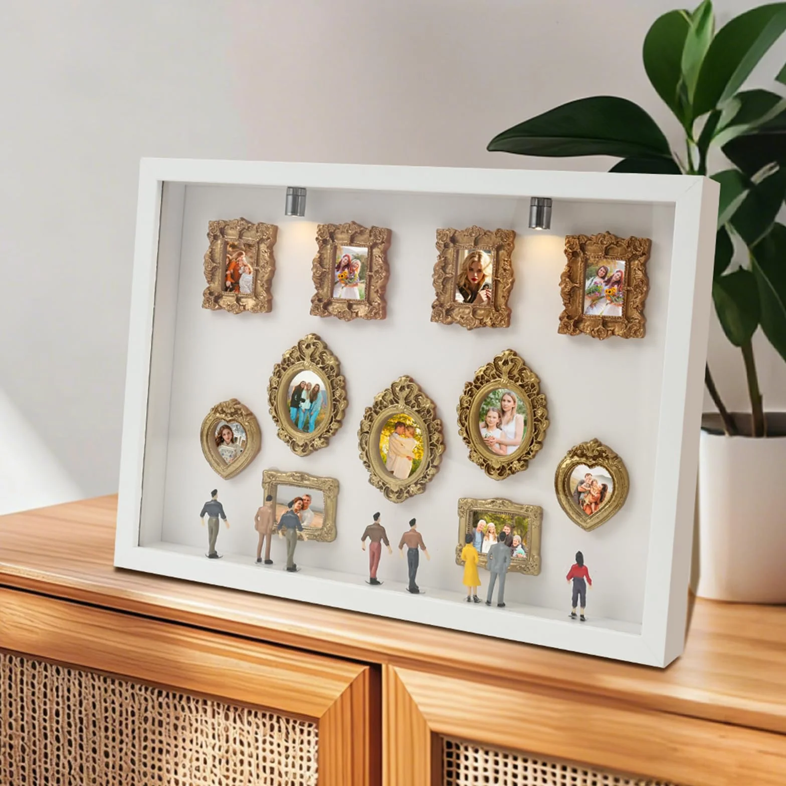 Zestaw DIY Mini Shadow Box Muzeum z 8 Ramkami i Figurkami