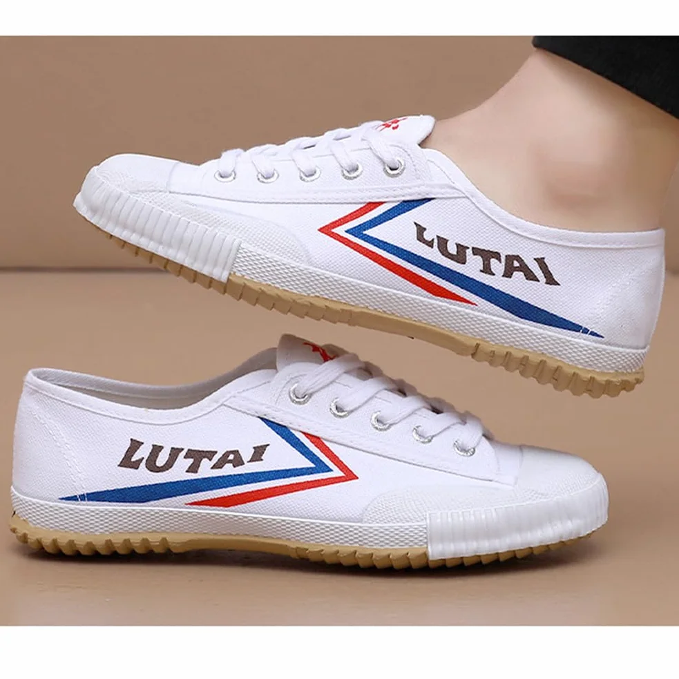 Buty do sztuk walki Aldult Unisex Tai Chi Kung Fu Sneakers Canvas Qigong Trainers Low Top Canvas Trainers,White,42 EU