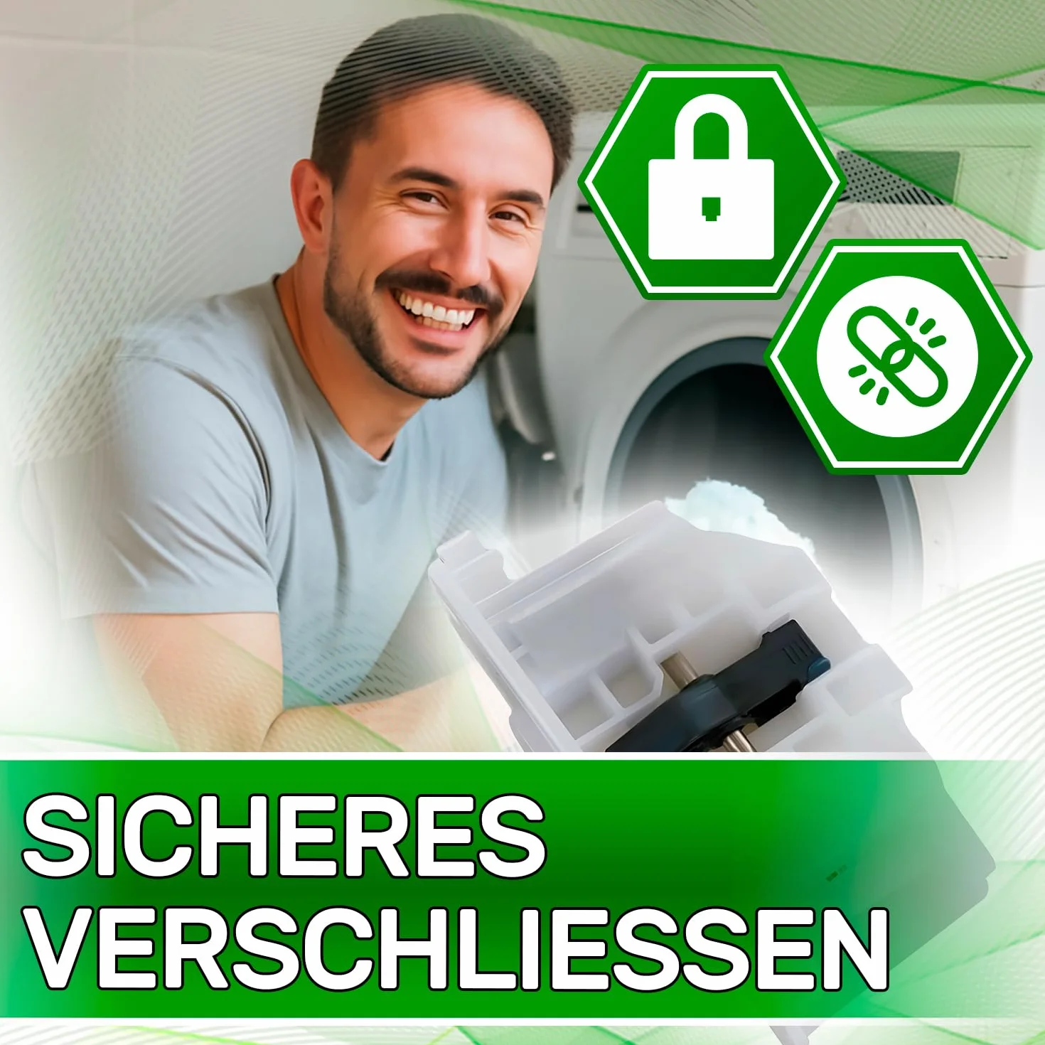 Zamek do drzwi suszarek bębnowych Bosch Balay Constructa Siemens Neff iQ300 iQ500 iQ700 iQ800 00623797