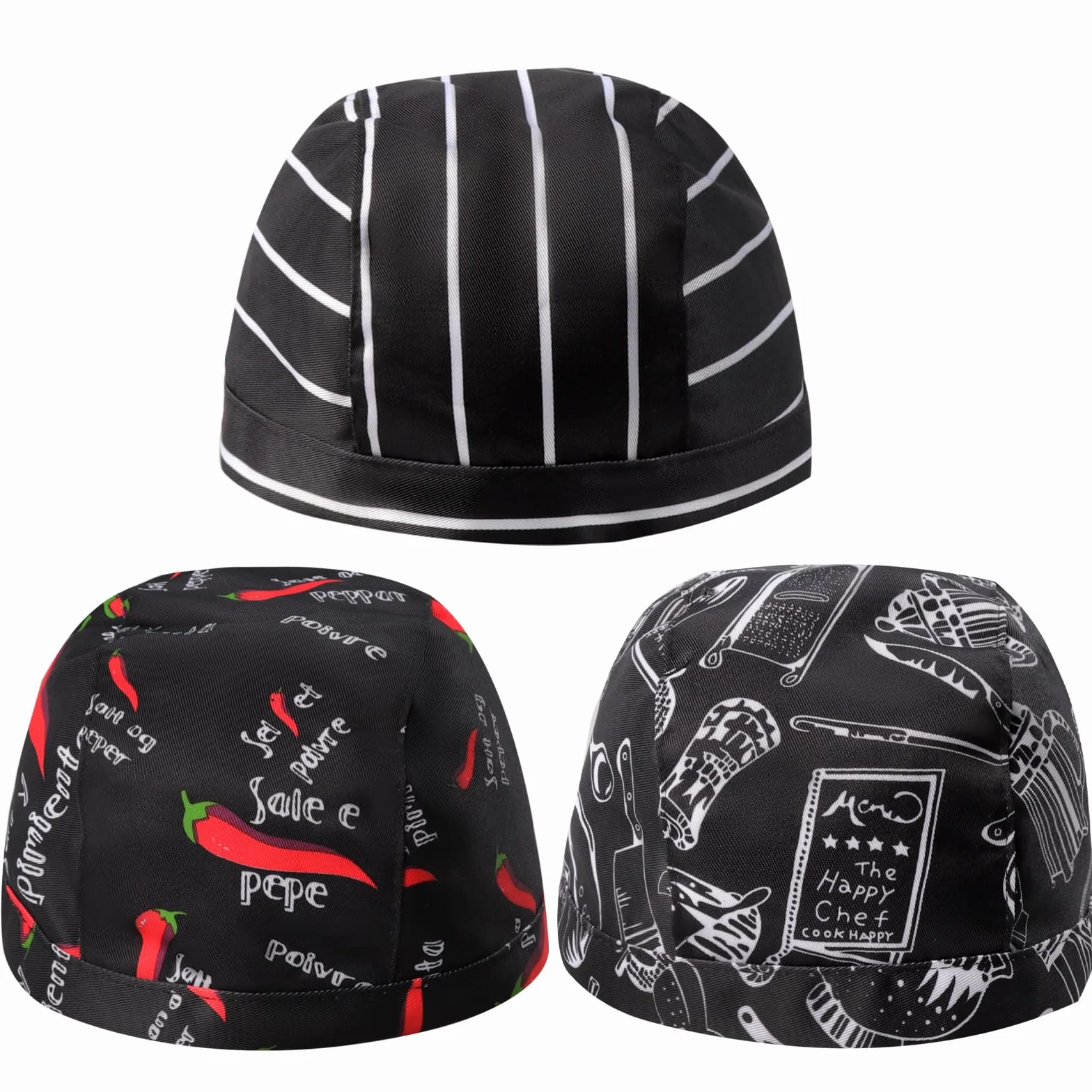 Czapka kucharska, bandana, regulowana, materiałowa, dla mężczyzn i kobiet, pochłaniająca pot, oddychająca czapka bistro, do restauracji, hoteli, barów, sklepów, szkół i do domu