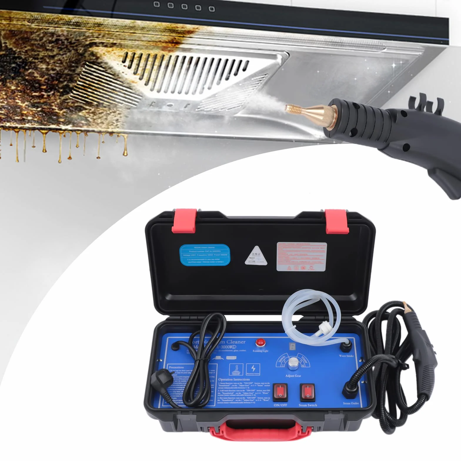 Myjka parowa 3000 W 220 V 3-3.5 bar elektryczna wysokociśnieniowa przenośna