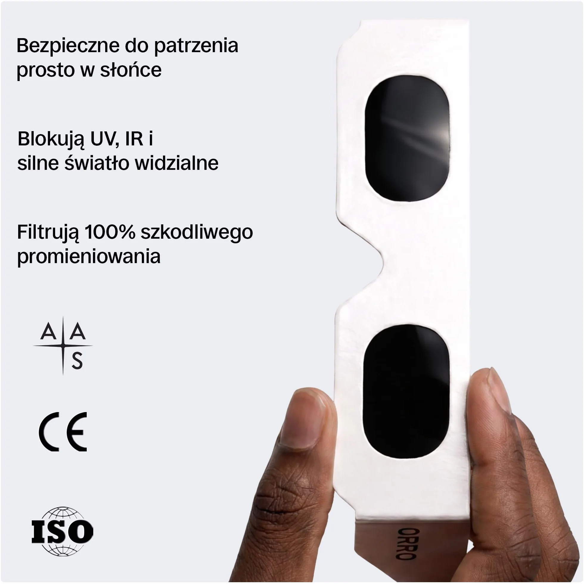 ORRO Okulary do Obserwacji Zaćmienia Słońca 40 mm, Zestaw 2/6/12 szt., Certyfikowana Ochrona Oczu, Testowane zgodnie z EN ISO 12312-2:2015, Oznakowanie CE do Bezpiecznej Obserwacji Słońca