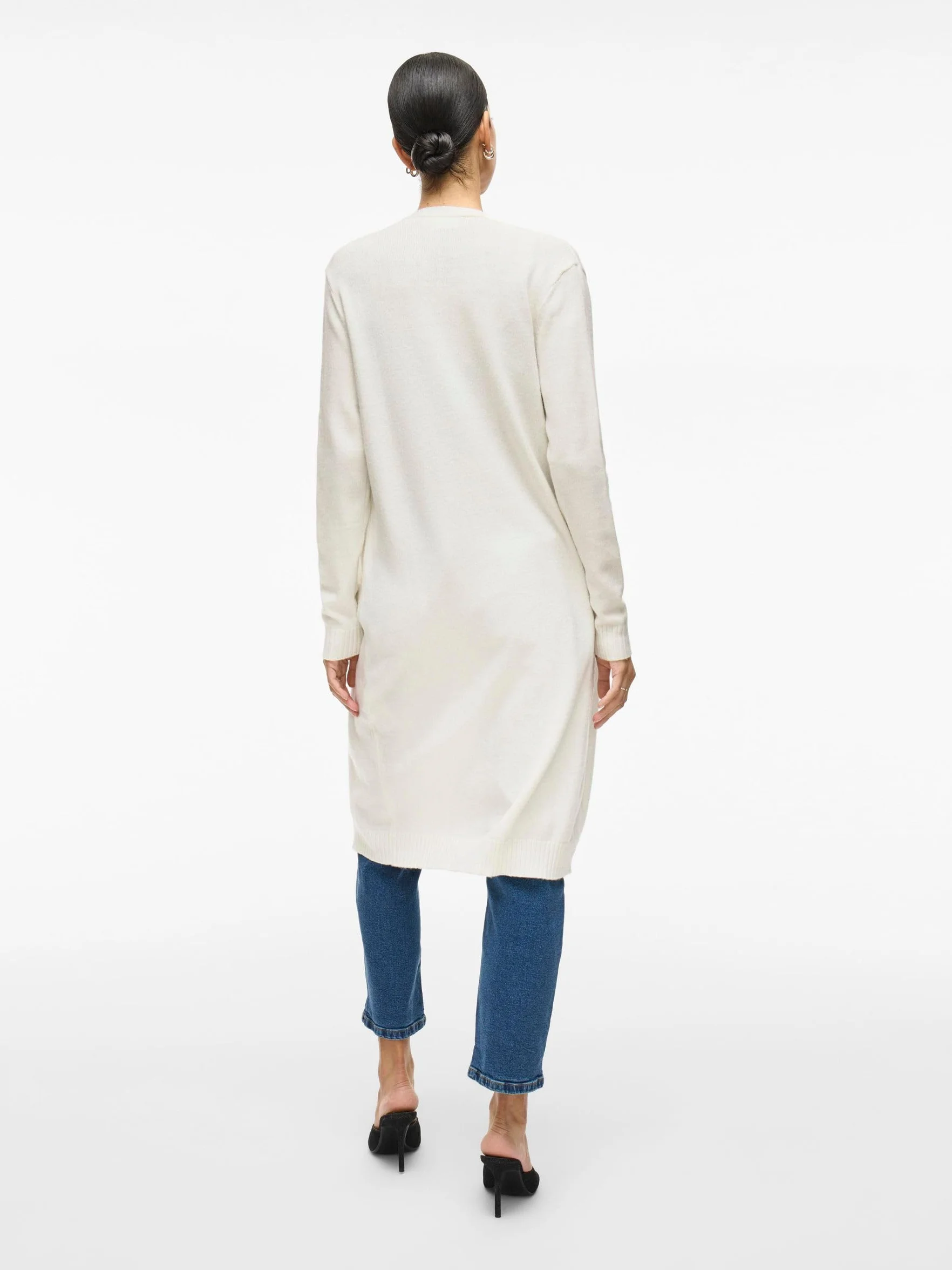 Vila Damen Viril L/S długi dzianinowy kardigan, kurtka strickjacke