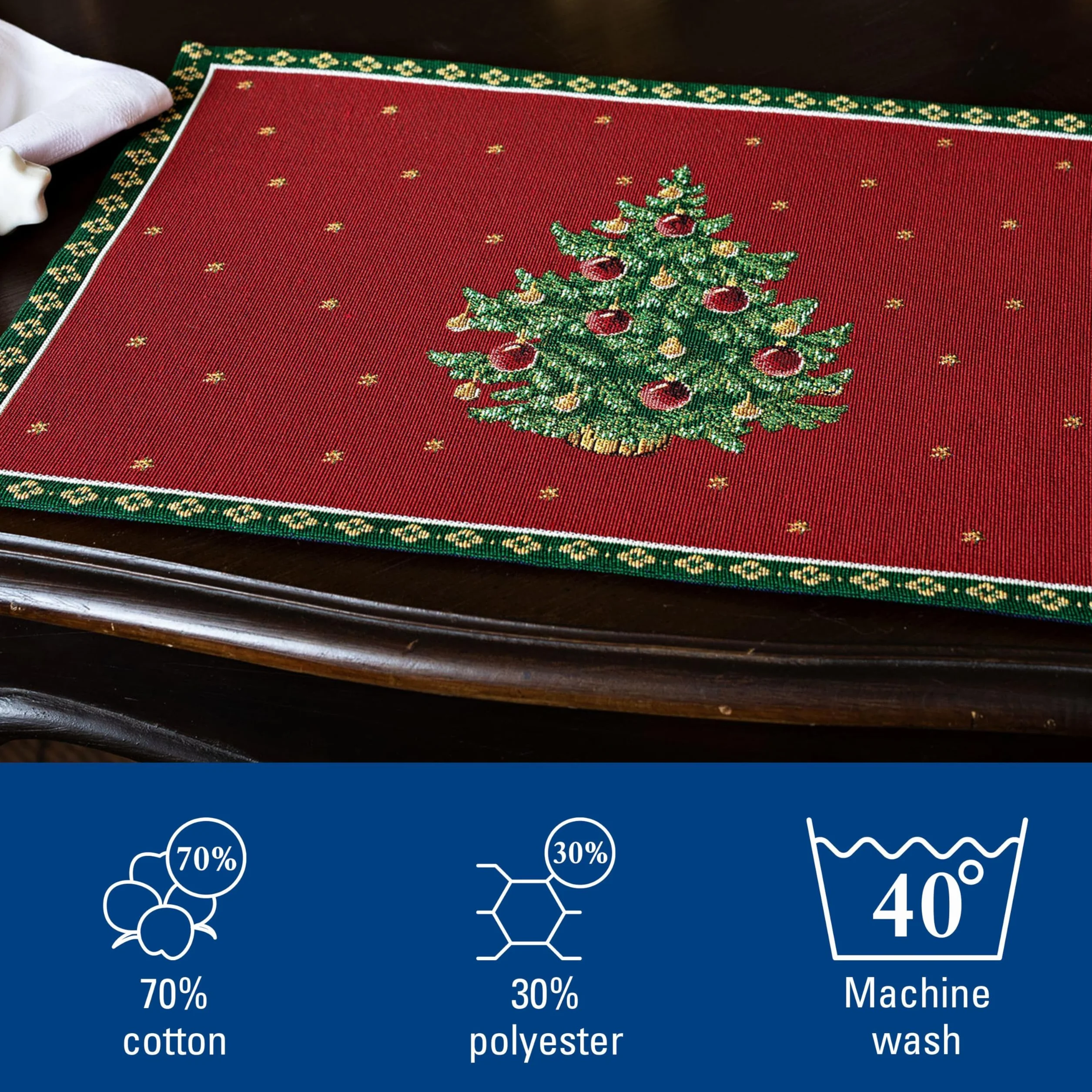 Villeroy & Boch Toy's Delight Podkładka pod Talerz z Choinką, Bawełna, 32 x 48 cm