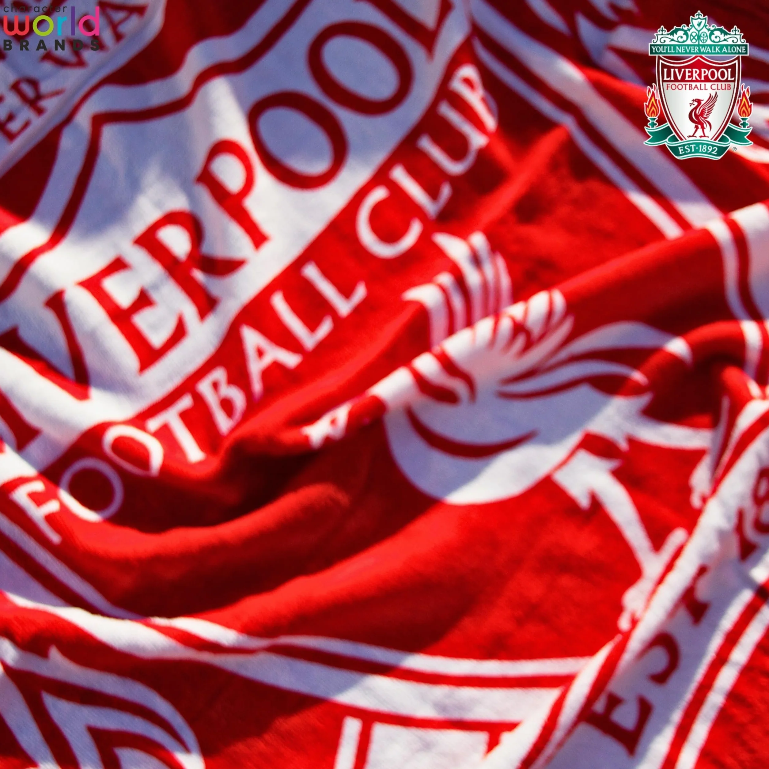 Liverpool FC Oficjalny ręcznik Character World | super miękki w dotyku, projekt klubu piłkarskiego YNWA | idealny do domu, wanny, plaży i basenu, jeden rozmiar 75 cm x 150 cm | 100% bawełna