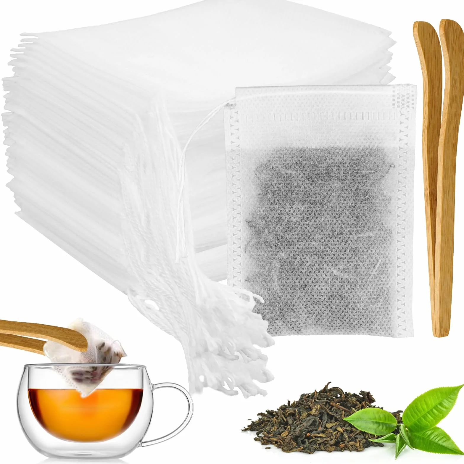 Torebki do herbaty sypkiej 400 sztuk 7x9 cm papierowe filtry ze ściągaczem