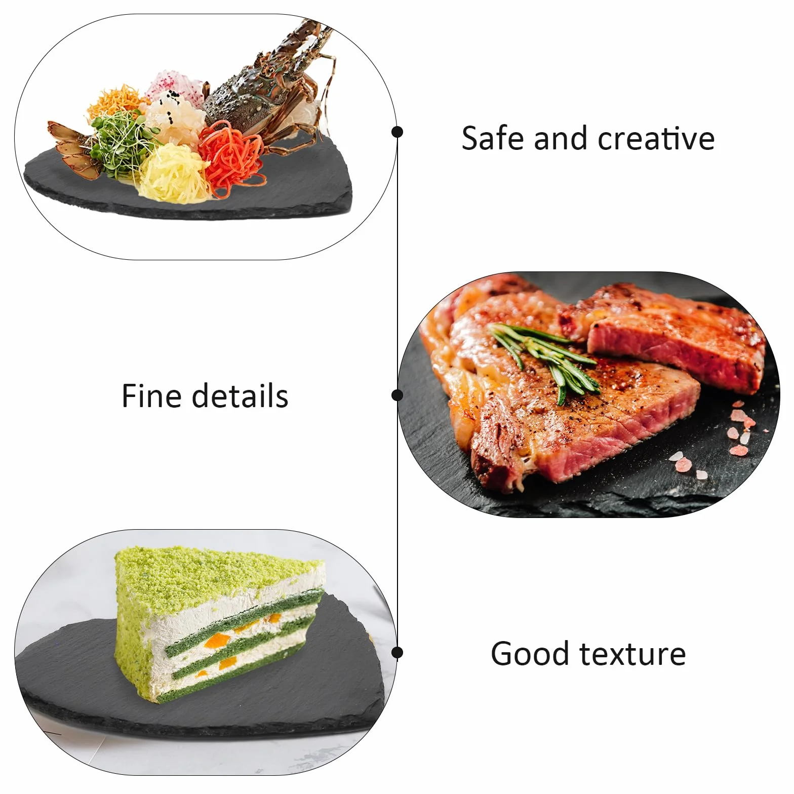 TNSLAND 2 sztuki płyty łupkowe 20 x 20 cm, tablica z łupka do opisania, talerze do serwowania sushi