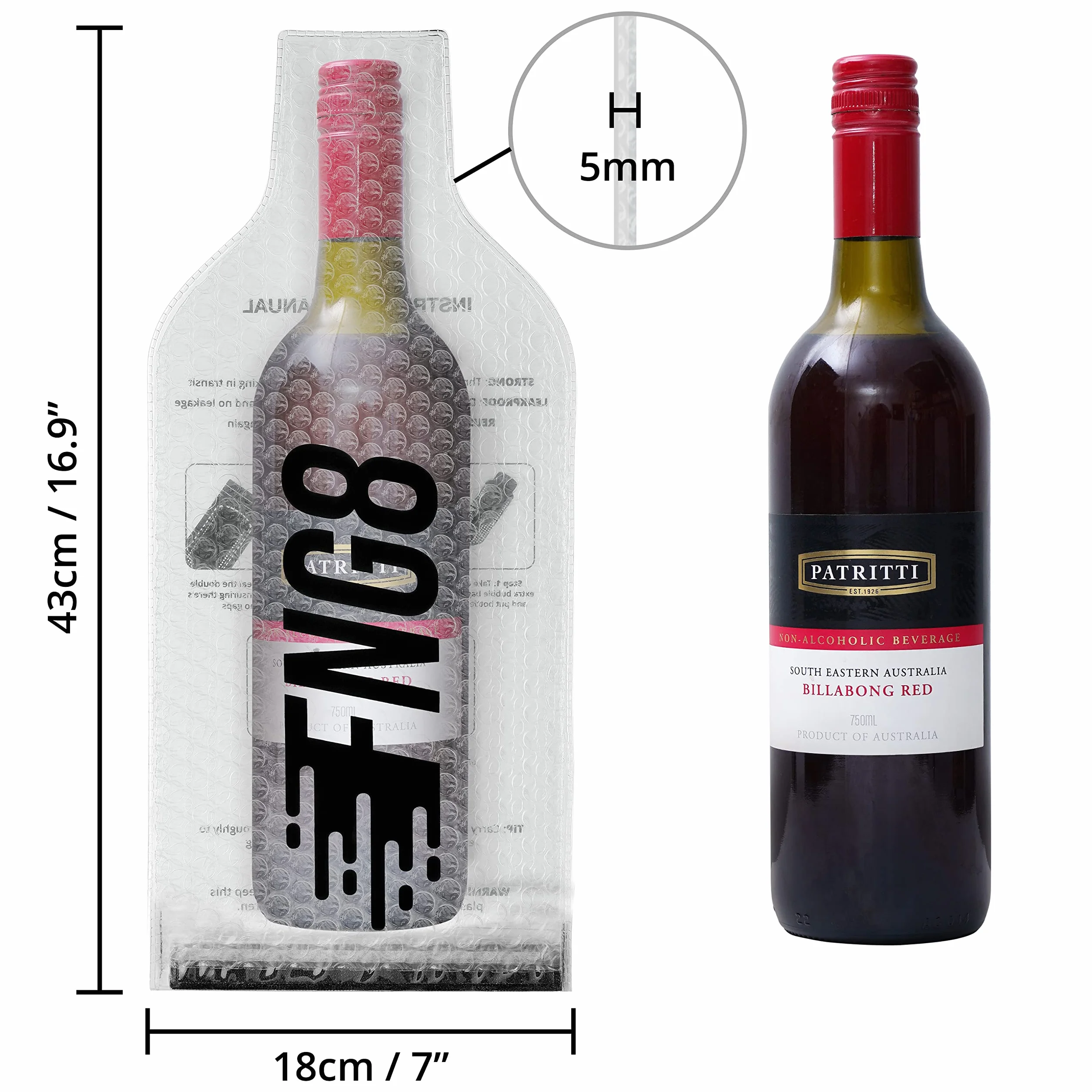 Ochraniacz na wino do bagażu torba wielokrotnego użytku 4 sztuki wyściełana bąbelkowa szczelna wkładka do szklanej butelki