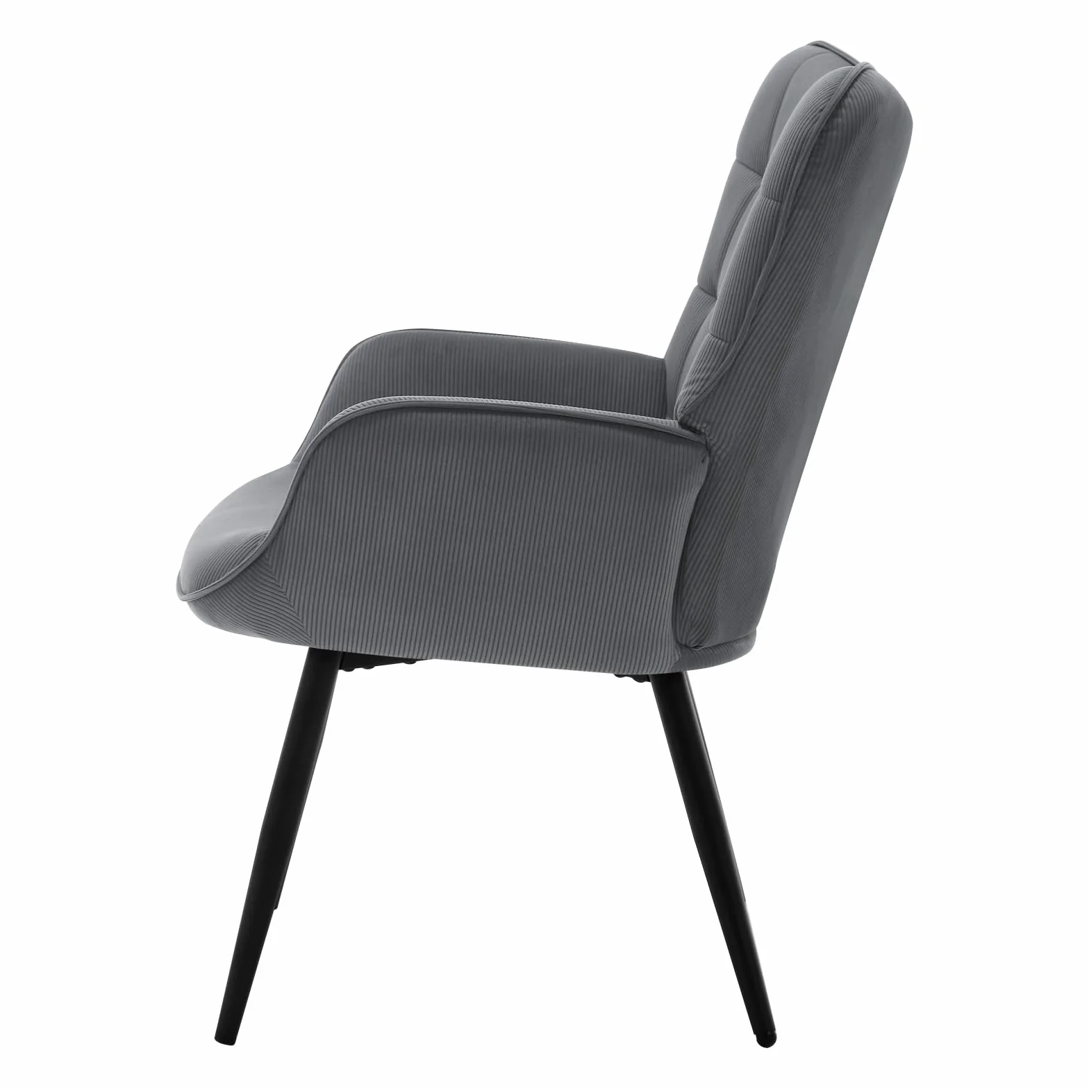 WOLTU fotel z uszami nowoczesny do salonu metalowe nogi tkanina aksamitna 63,5 x 51 x 87 cm ciemnoszary