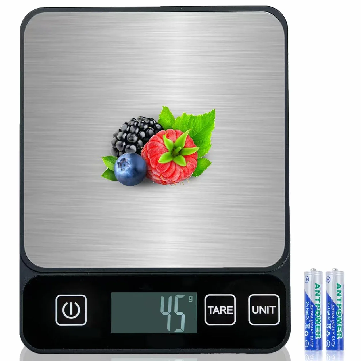 GIBOHOM Cyfrowa waga kuchenna 10 kg stal nierdzewna LCD tarowanie 6 jednostek