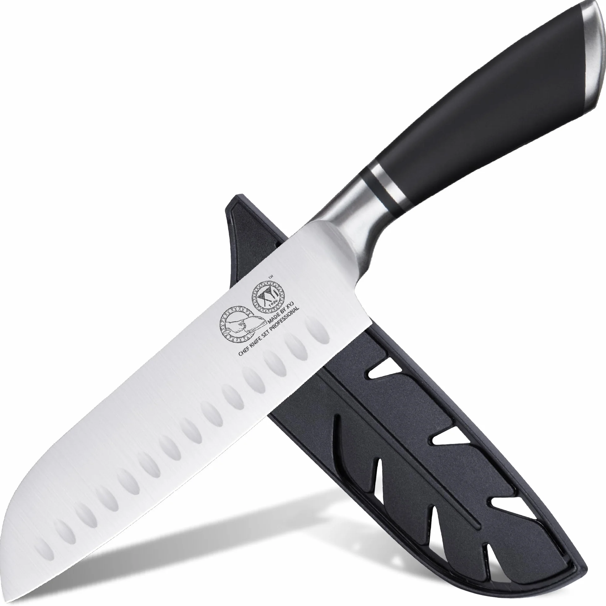 Japanese Santoku Knife 7 Inch Stainless Steel Cleaver Vegetable Meat Cutting Kitchen Knife