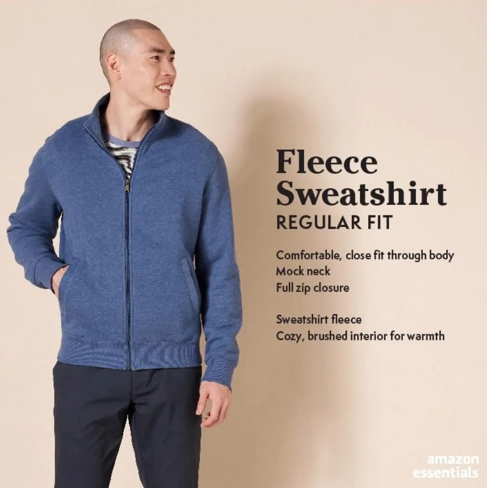 Amazon Essentials Mężczyźni Bluza polarowa z zamkiem błyskawicznym