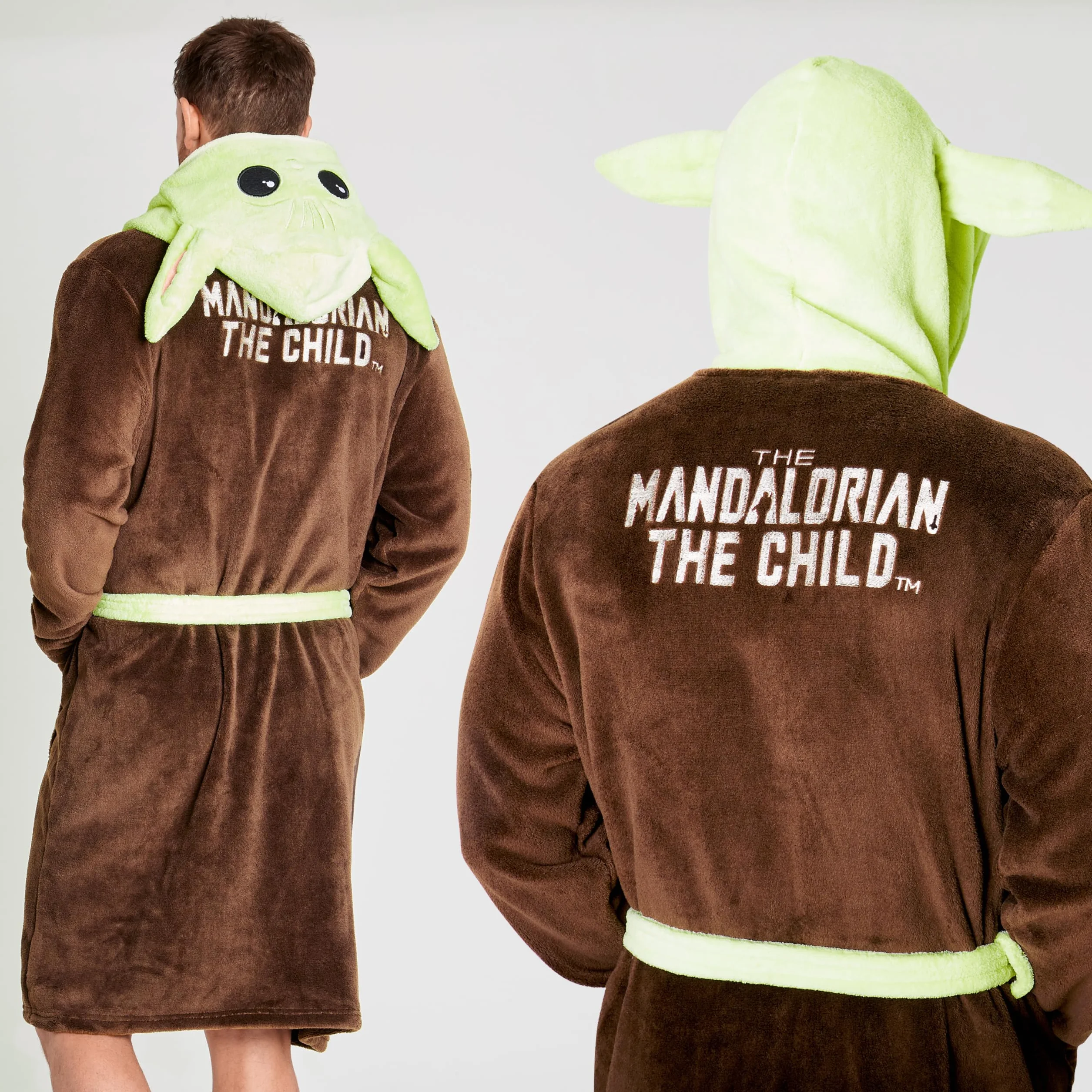 Disney Mandalorian Baby Yoda szlafrok kąpielowy z kapturem, miły w dotyku szlafrok dla mężczyzn, Star Wars Mandalorian – The Child prezent dla mężczyzn i chłopców