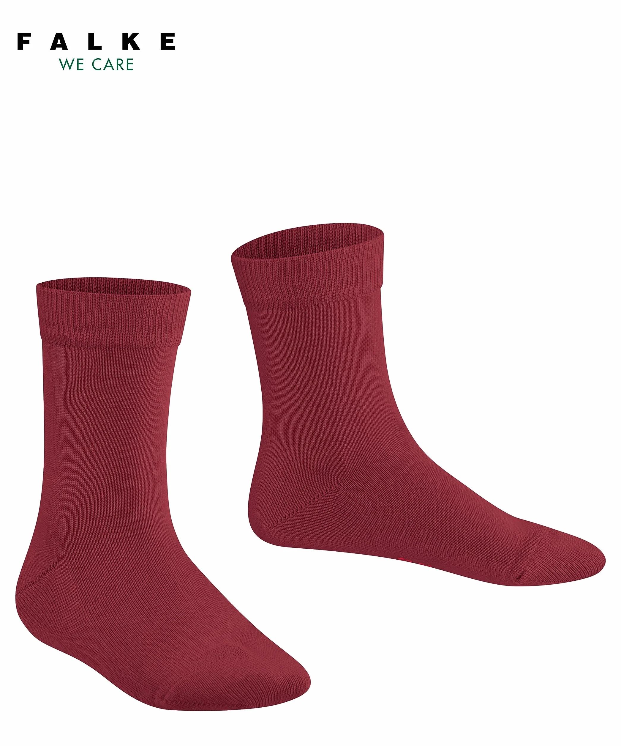 FALKE Uniseks - dzieci Skarpety Family K So bawełna jednokolorowe 1 Para, Czerwony Ruby 8830, 31-34