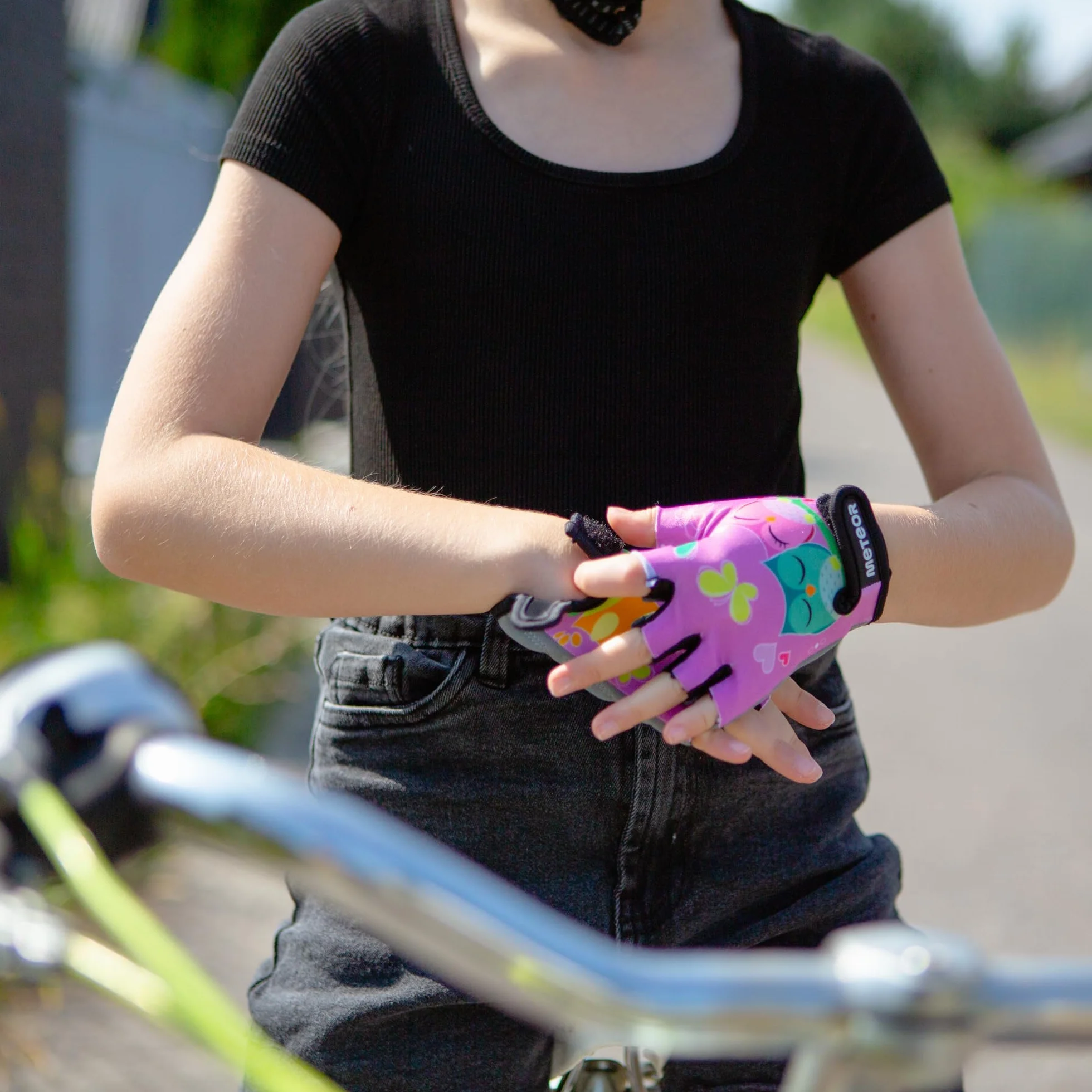 Rękawiczki Rowerowe Dziecięce Rekawiczki dla Dzieci na Rower Ochronne Żelowe Rękawiczki BMX dla Chłopców Dziewczynek na Piesze Wycieczki na Rolki Hulajnogę Meteor