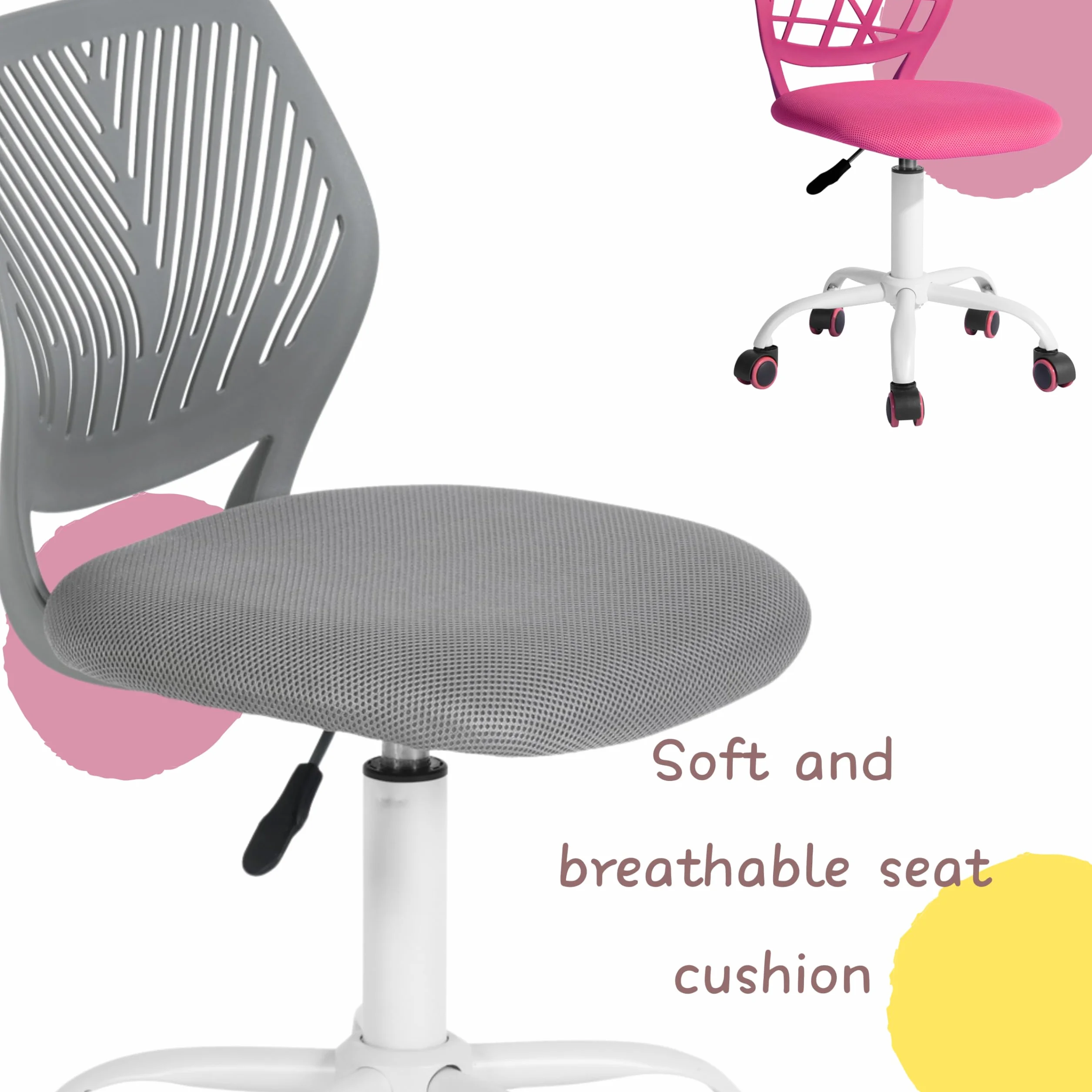 FurnitureR Krzesło gamingowe dla dzieci, krzesło biurowe, krzesło dla graczy, ergonomiczne, nowoczesne wzornictwo, bez rękawów, regulacja wysokości siedziska, gumowe kółka, zielone