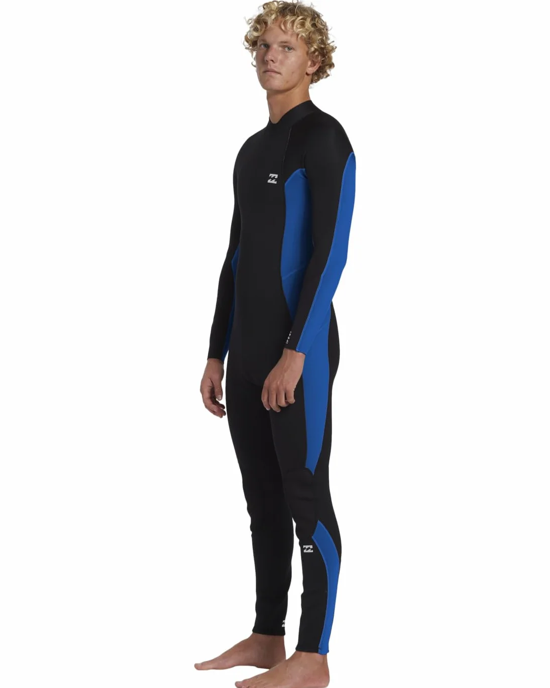Billabong Męski kombinezon foliowy 3/2 mm z płaskim zamkiem błyskawicznym - Mid Blue - retencja z kombinacją o wysokiej rozciągliwości
