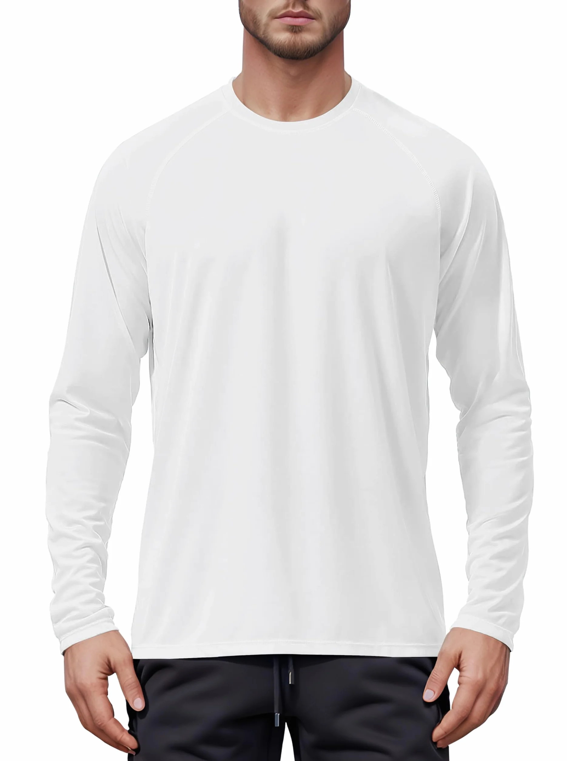Tansozer Męska koszulka z długim rękawem UPF 50+ ochrona przed promieniowaniem UV wędkowanie wędrówki rash guard koszule