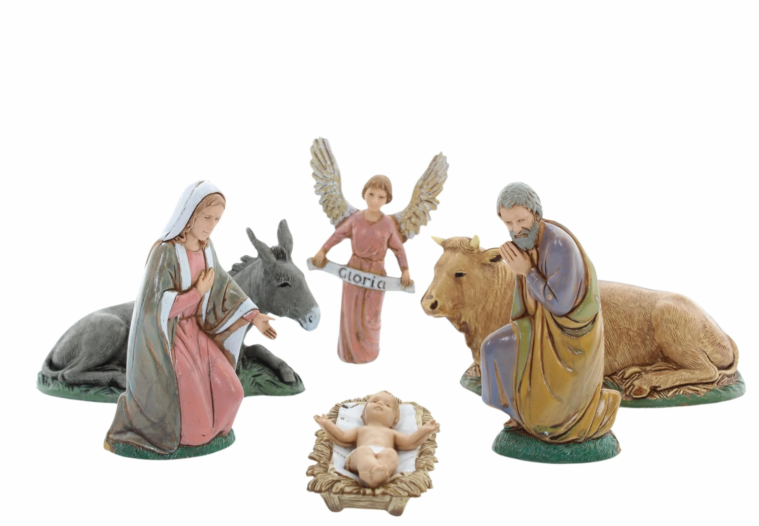 Moranduzzo Szopka bożonarodzeniowa 6 cm 10 cm skala 1:20 - Niezniszczalne figurki do szopki - styl 700", ręcznie wykończony obraz, oficjalny produkt, wyprodukowany we Włoszech, rzeźbiarz M. Landi