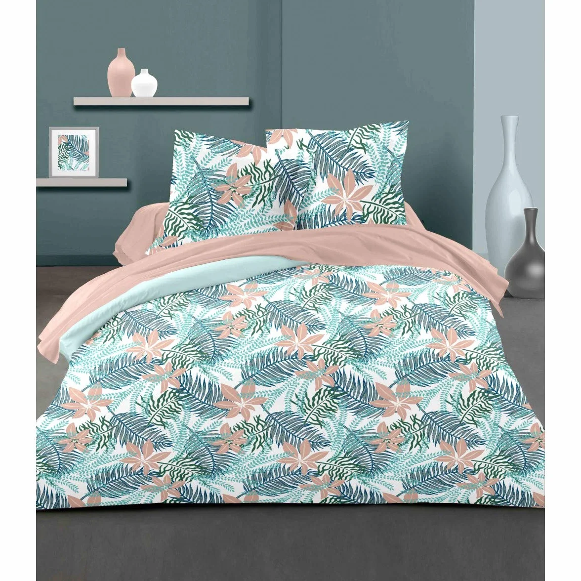 Home Linge Passion Poszwa na kołdrę, 3-częściowy, 100% bawełna, 57 nici/cm², 240 x 260 cm, Amazonie Pastel