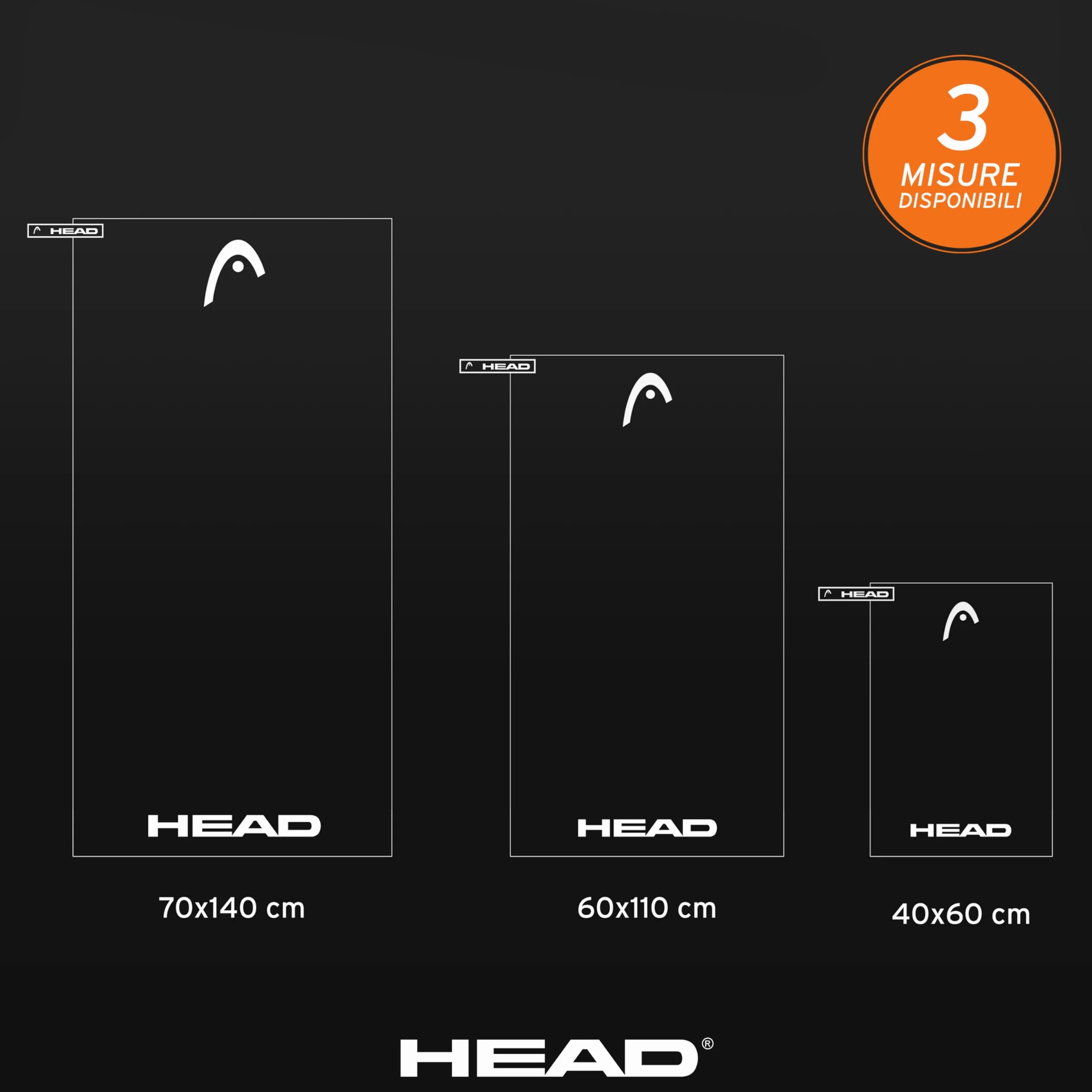 HEAD Active ręcznik z mikrofibry z elastycznym ręcznikiem, lekki, szybki suszenie, ważny jako ręcznik uniwersalny - ręczniki łazienkowe, oszczędność miejsca podczas podróży 60 x 110, Night Shade Grey