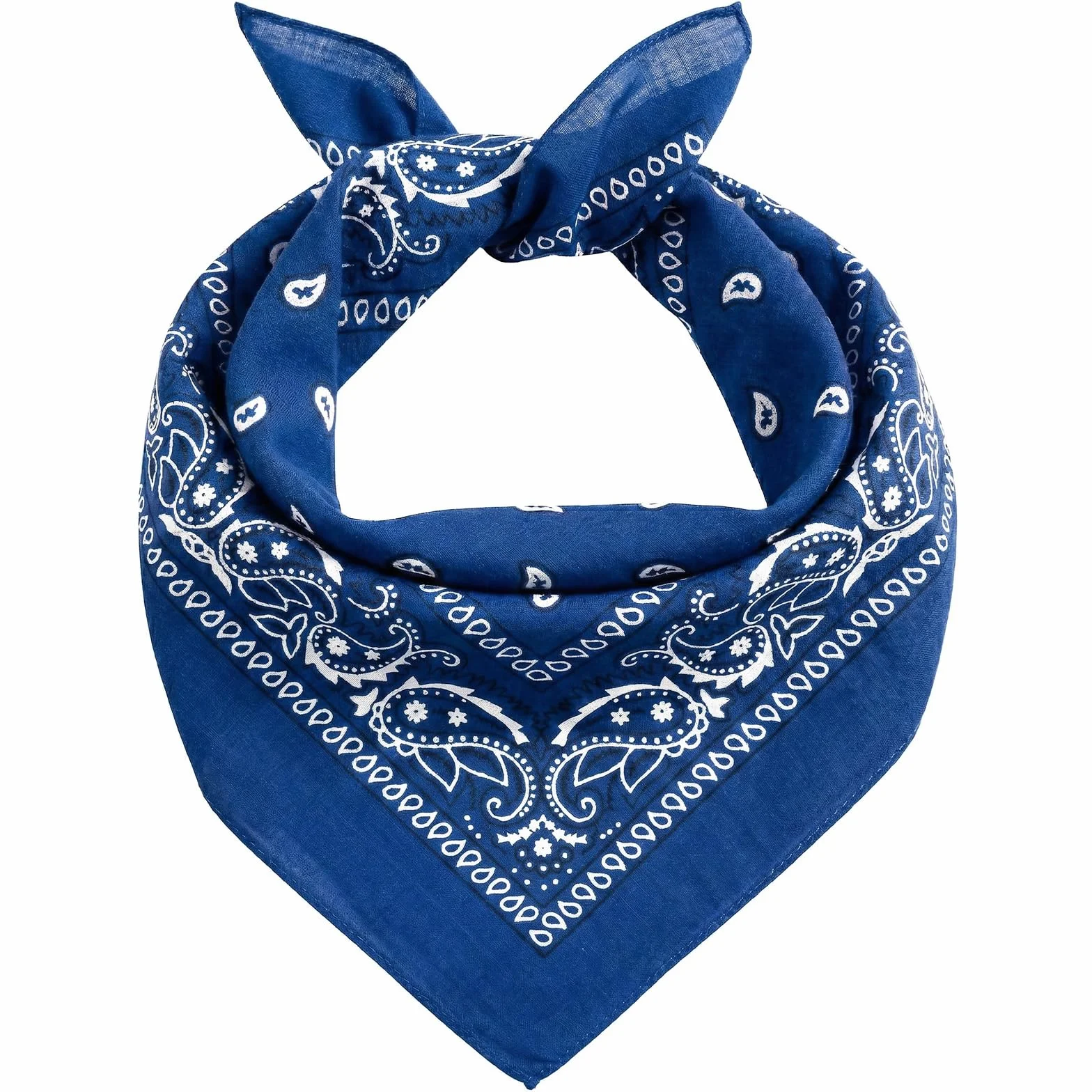 AURAE Bandana w 100% z bawełny i naturalnych włókien, królewski błękit, chustka bez poliestru, miękka, trwała i nadająca się do prania w pralce, dla mężczyzn i kobiet, uniseks i dzieci