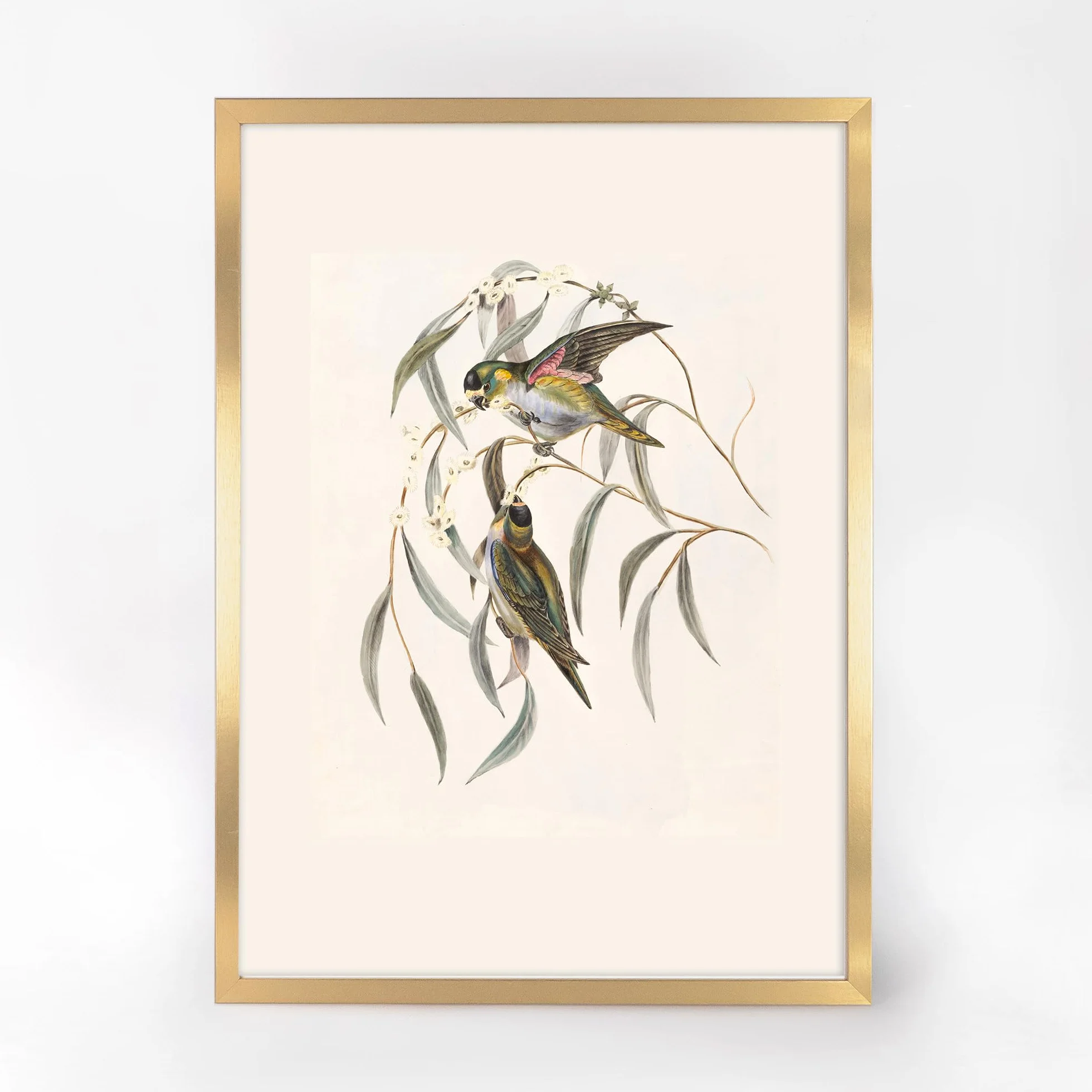 Ramka na zdjęcia 50 x 70 cm złota MDF z pleksiglasem