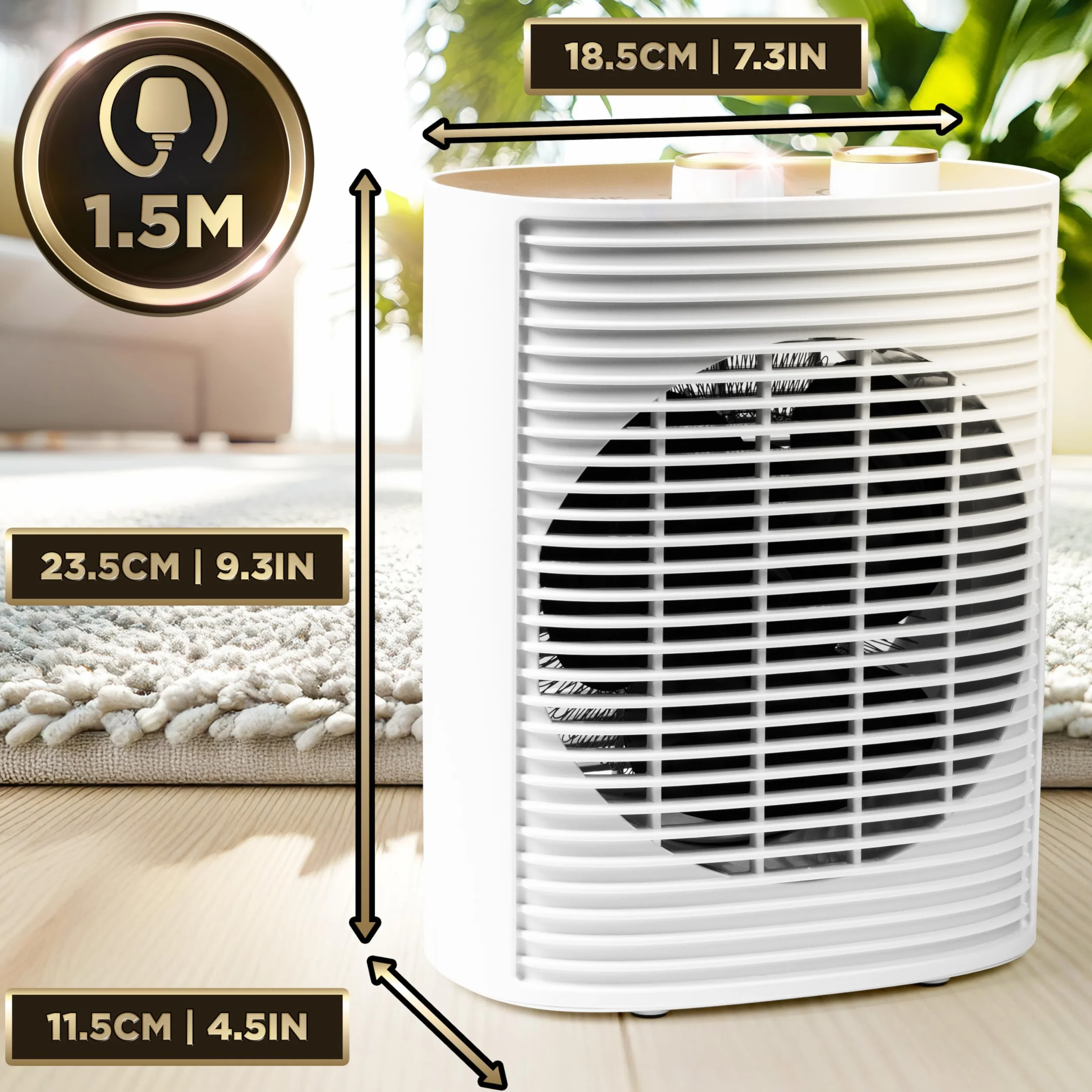 Duronic HV32 WE Termowentylator farelka elektryczna mini grzejnik elektryczny z termostatem przenośny 2 tryby grzania nagrzewnica kolor biały