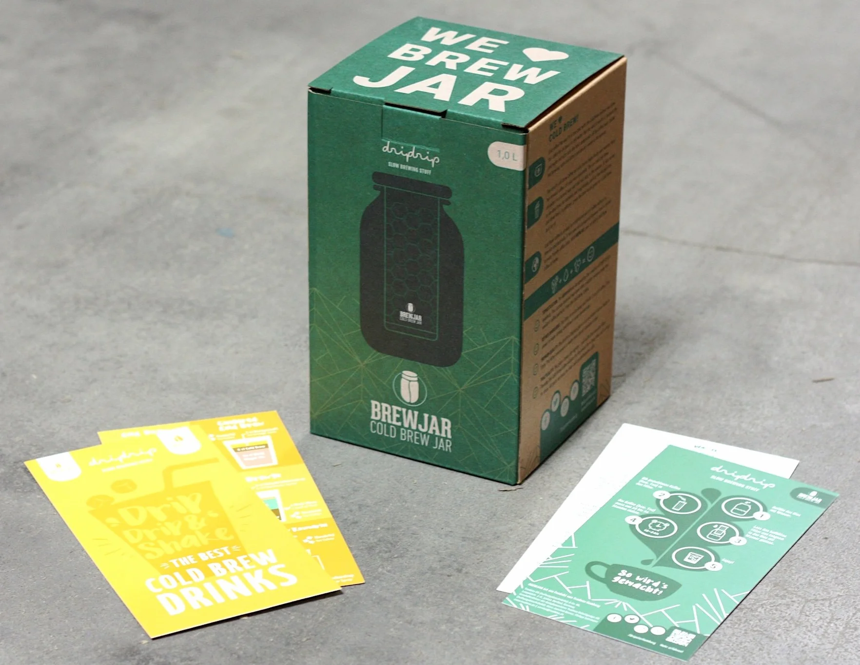 BREWJAR Cold Brew Coffee Jar 1L, Profesjonalny Ekspres Do Kawy Parzonej Na Zimno, Filtr Stal Nierdzewny