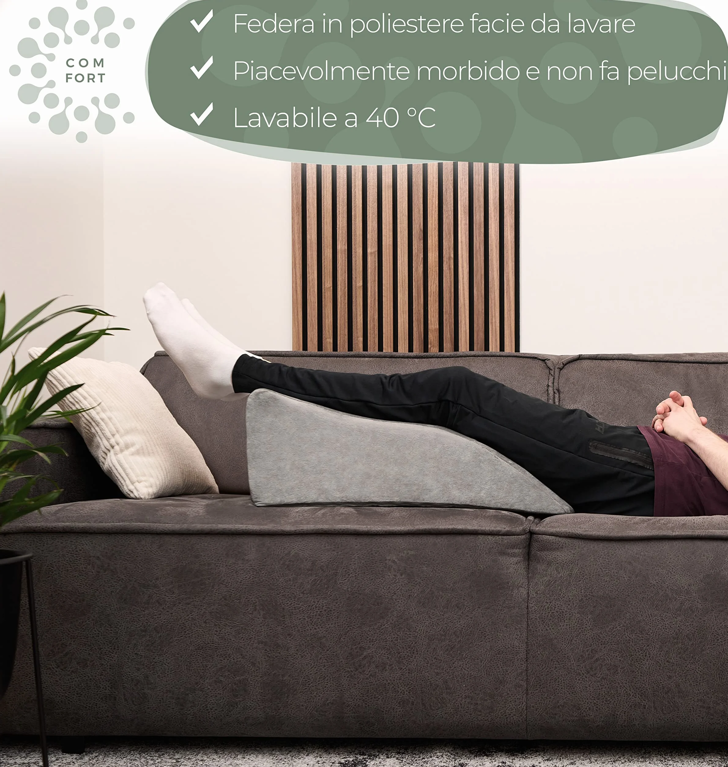 Ergonomiczna poduszka przeciwżylakowa do unoszenia nóg - podkładka pod nogi do unoszenia nóg - poduszka do unoszenia nóg - poduszka klinowa, poduszka wspornikowa dla nóg i kolan, idealna jako poduszka