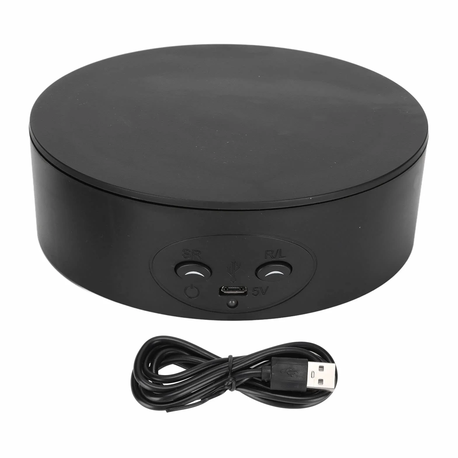 Elektryczna Podstawa Gramofonowa 360 °, Obrotowa Podstawa Wystawowa 360 Stopni, Regulacja Prędkości 2 USB Elektryczny Obrotowy Gramofon, Stojaki Wystawowe(Czarny)