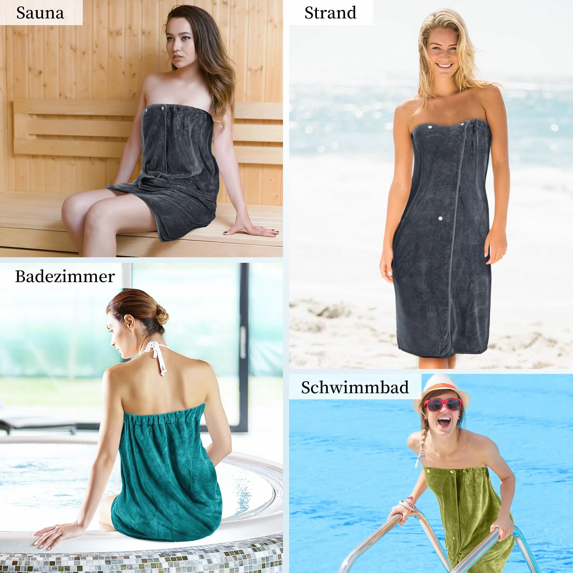 Damski ręcznik kąpielowy Sauna Kilt 400 g/m² Mikrofibra 90 x 145 cm