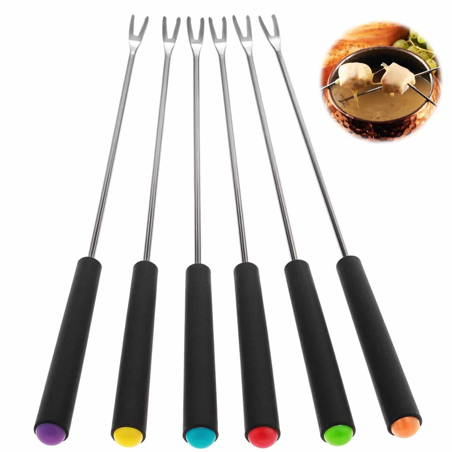 Mabor patyczki do fondue ze stali nierdzewnej 6 szt. 23 cm