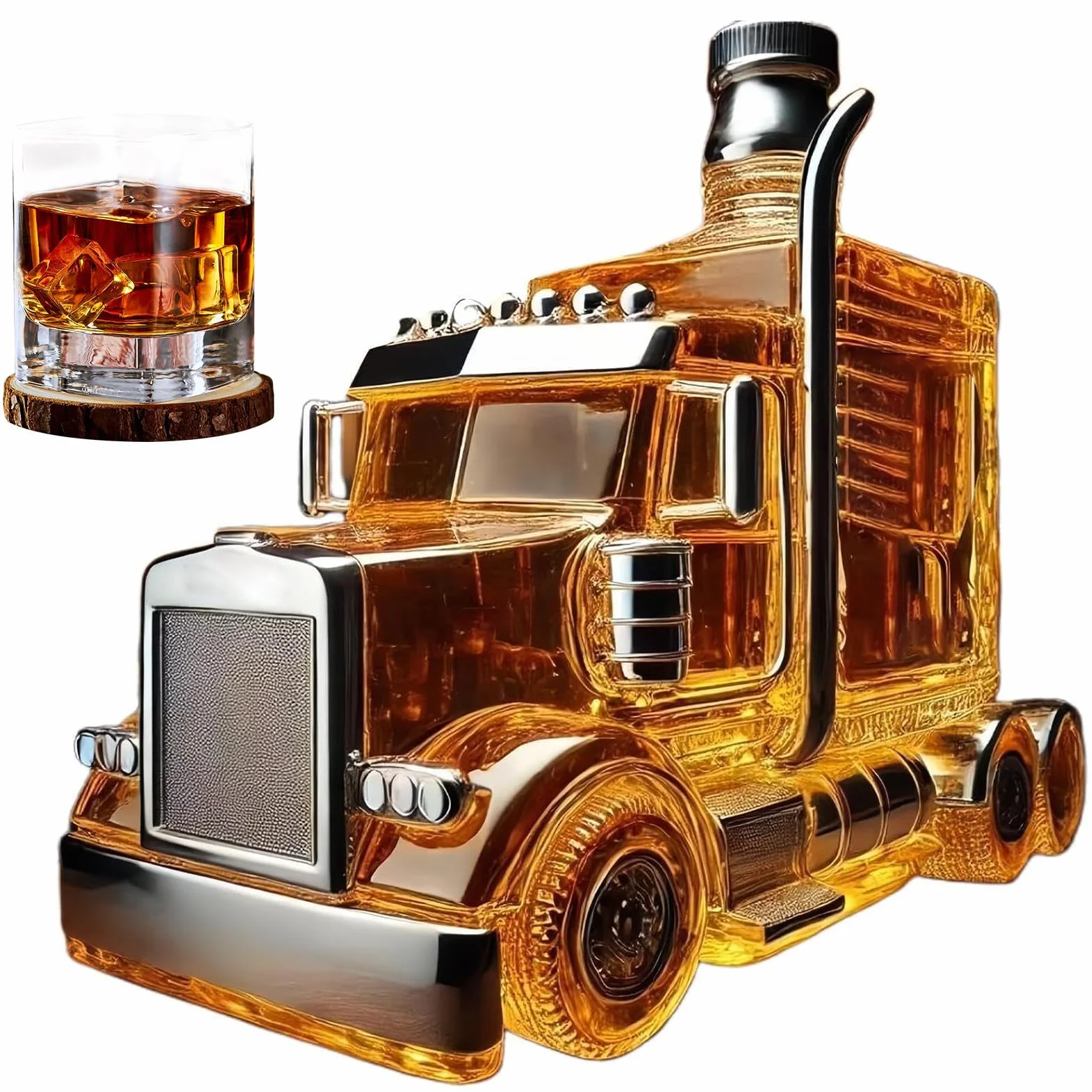 Butelka Whisky Na Pół Ciężarówek, Butelki Whisky W Kształcie Samochodu, Szklana Butelka Z Alkoholem Z Czapką, Fajny Prezent Kierowcy Ciężarówki, Zabawny Wystrój Baru Domowego, Wyjątkowe Urodziny Dl A