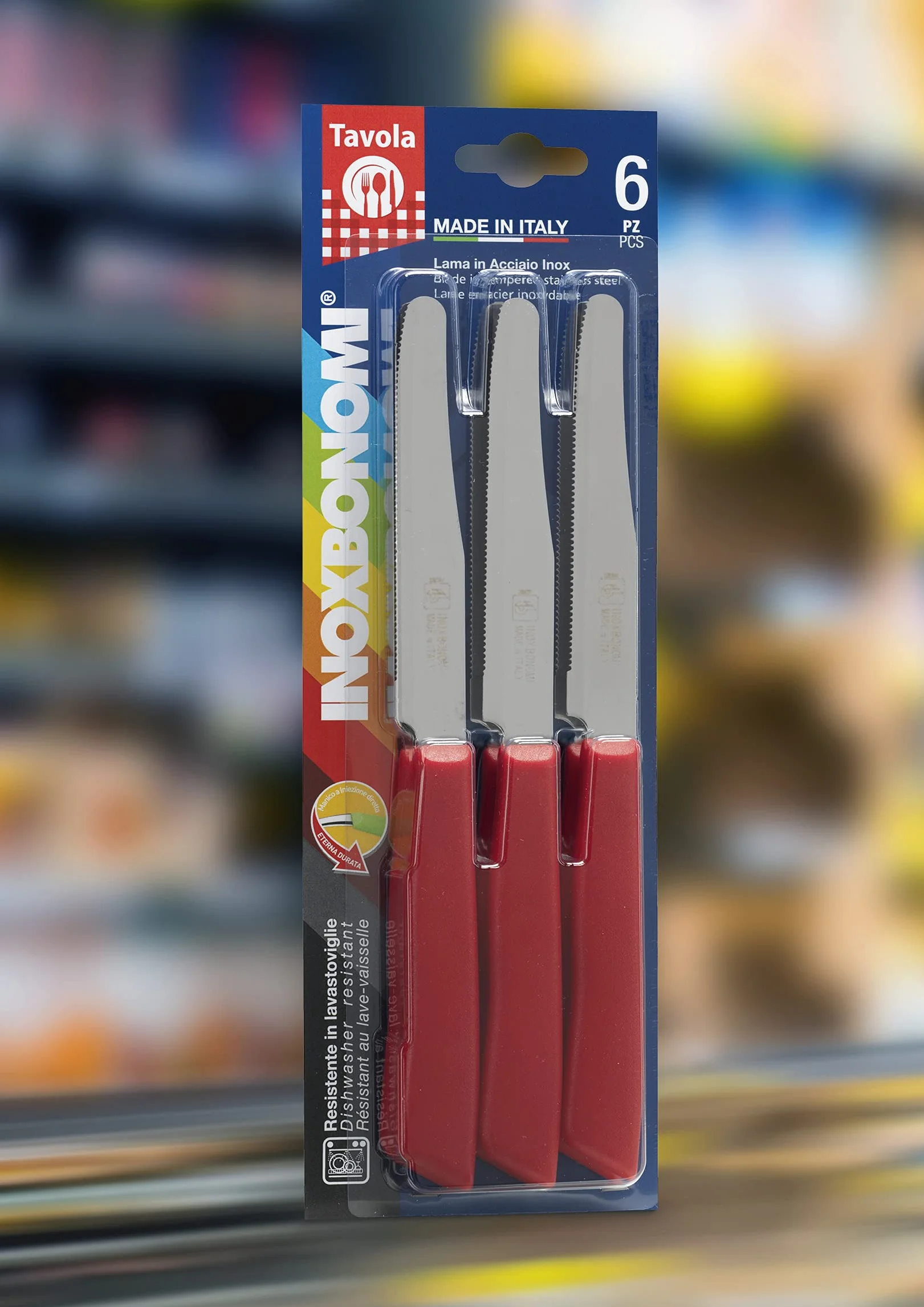 ZESTAW 6 COLTELLI DA TAVOLA BONOMI MADE IN ITALY COL. BIANCO E LAMA Stal nierdzewna