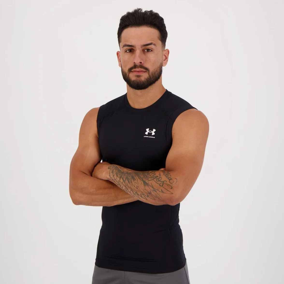 Under Armour Mężczyźni Heatgear Bezrękawnik Sportowy, Biały/Czarny, M