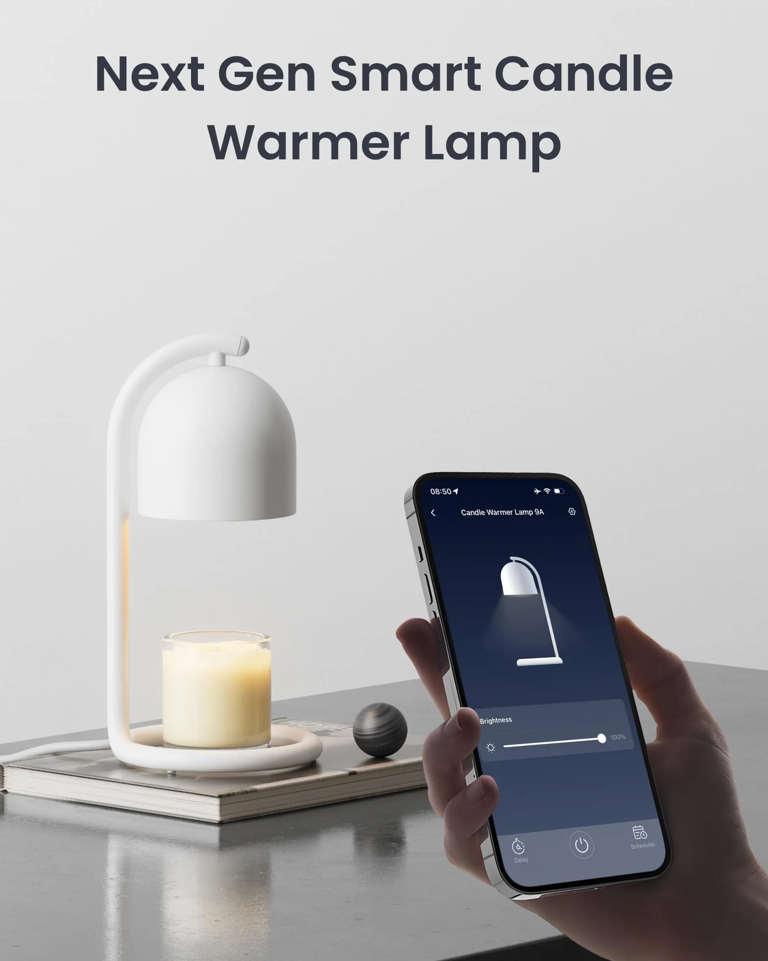 SwitchBot Inteligentna lampa do podgrzewania świec z timerem i ściemniaczem, podgrzewacz świec do Apple Home i Alexa, elektryczny topiący wosk na urodziny, prezent na parapetówkę, elegancki wystrój