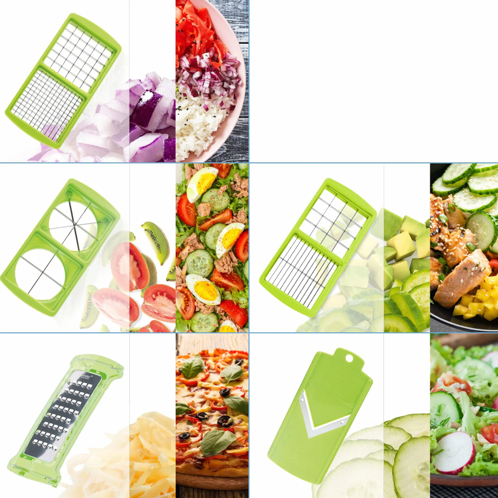 Genius Nicer Dicer Plus 18-częściowa uniwersalna krajalnica do owoców i warzyw