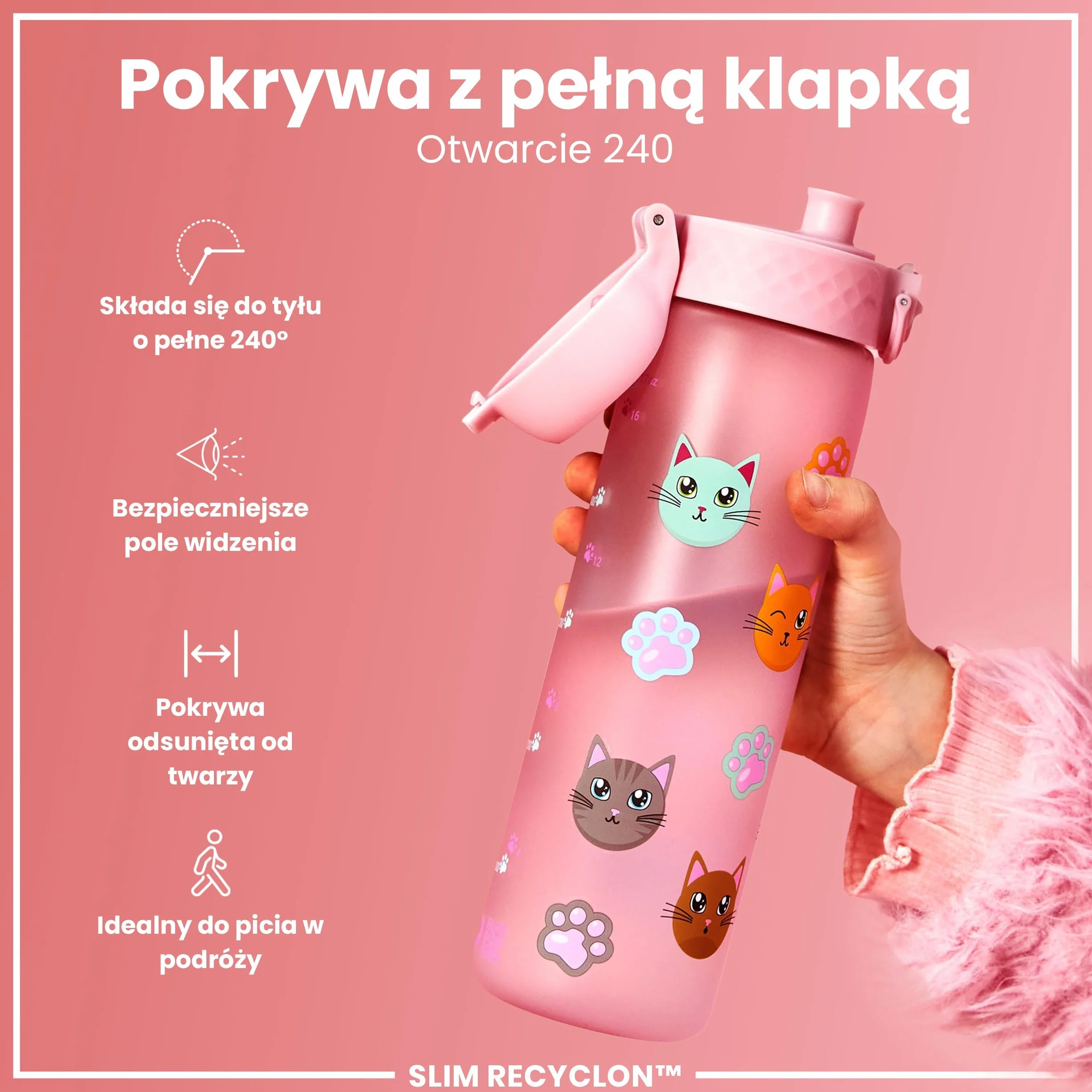 ION8 Butelka na Wodę 500 ml Szczelna Bez BPA Łatwe Otwieranie