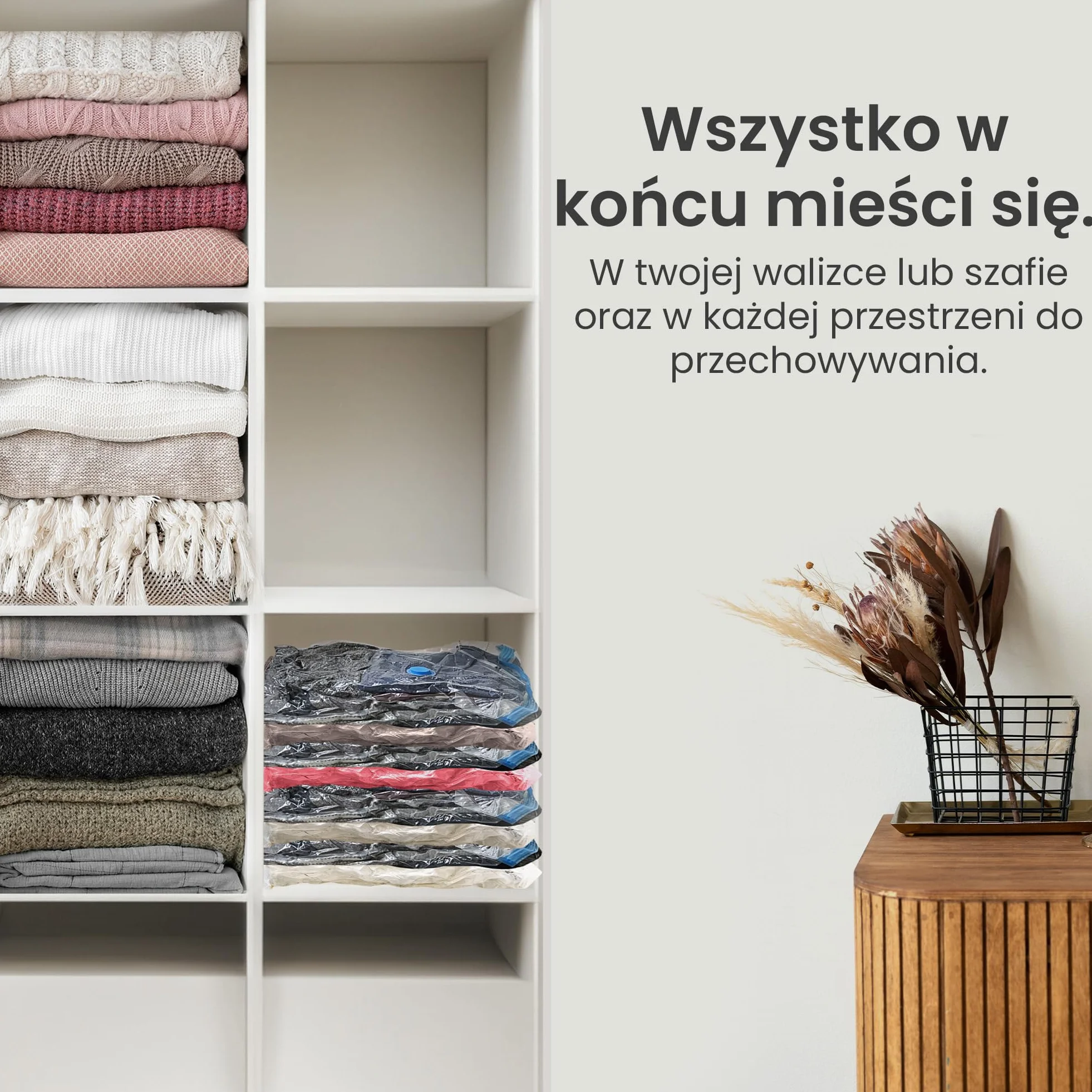 Worki próżniowe na Ubrania 12szt Zestaw 3 Rozmiary wielokrotnego użytku do odkurzacza szczelne wytrzymałe