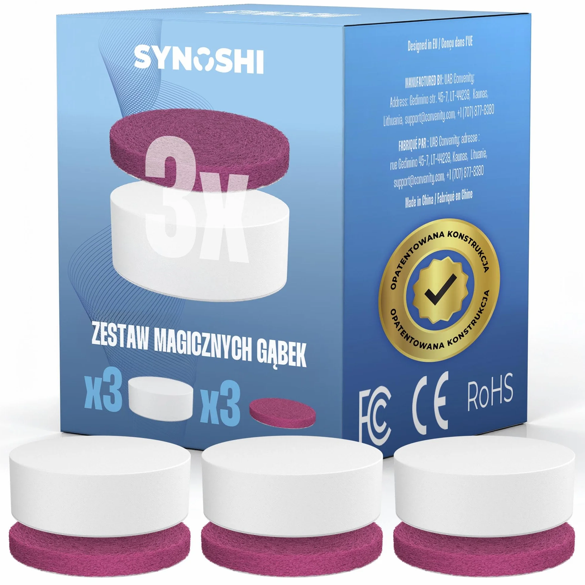 Synoshi Pro Zestaw Magicznych Gąbek do Elektrycznej Szczotki do Czyszczenia, 6 Gąbek, W tym Gąbka Magiczna i Pad do Szorowania, Do Czyszczenia Trudnych Zabrudzeń