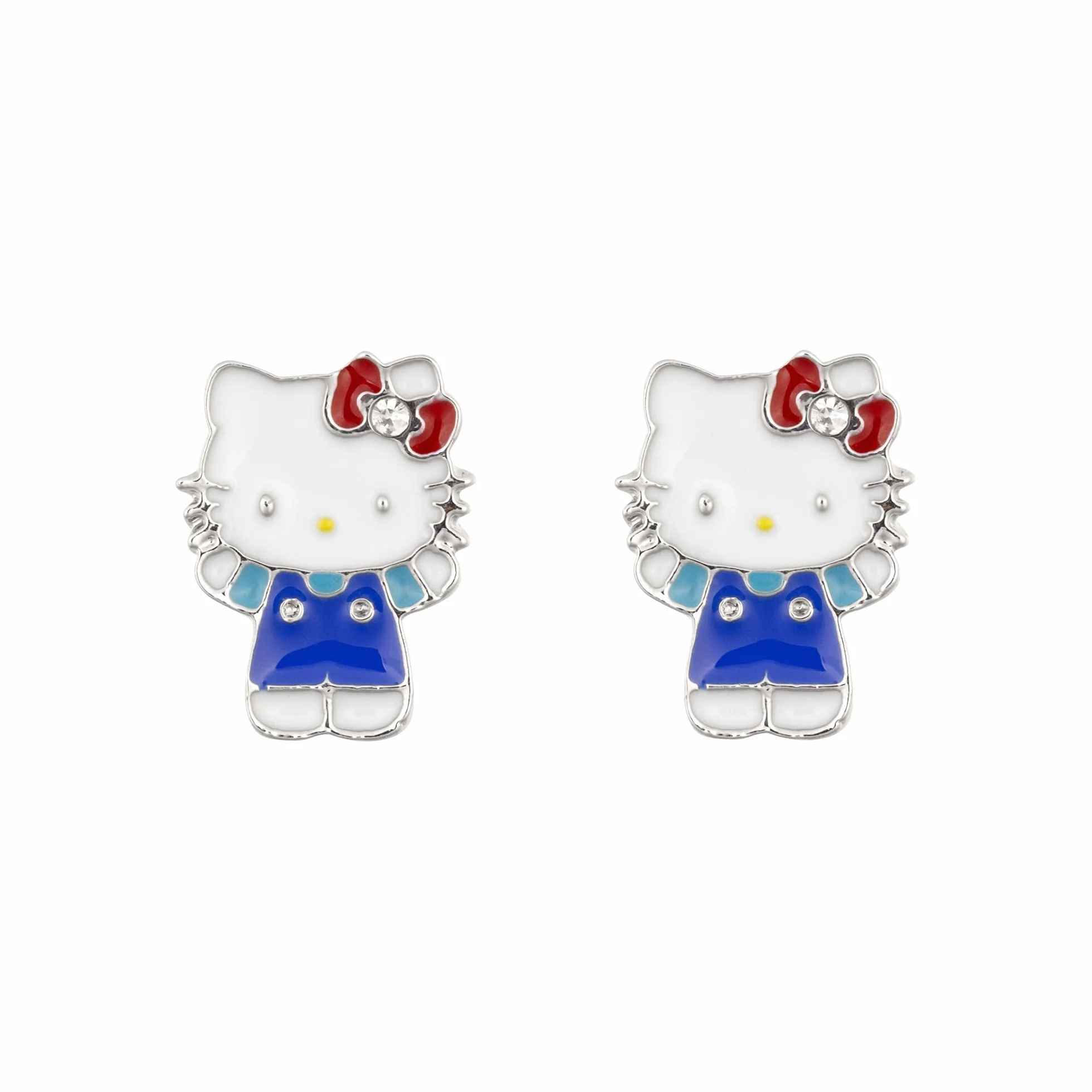 Kolczyki sztyfty Hello Kitty Girls ze srebra wysokiej próby, Jeden rozmiar, Srebro szterlingowe, Bez kamieni szlachetnych
