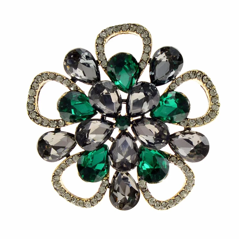 broszka z kwiatem rhinestone zimowy płaszcz akcesoria party biżuteria akcesoria