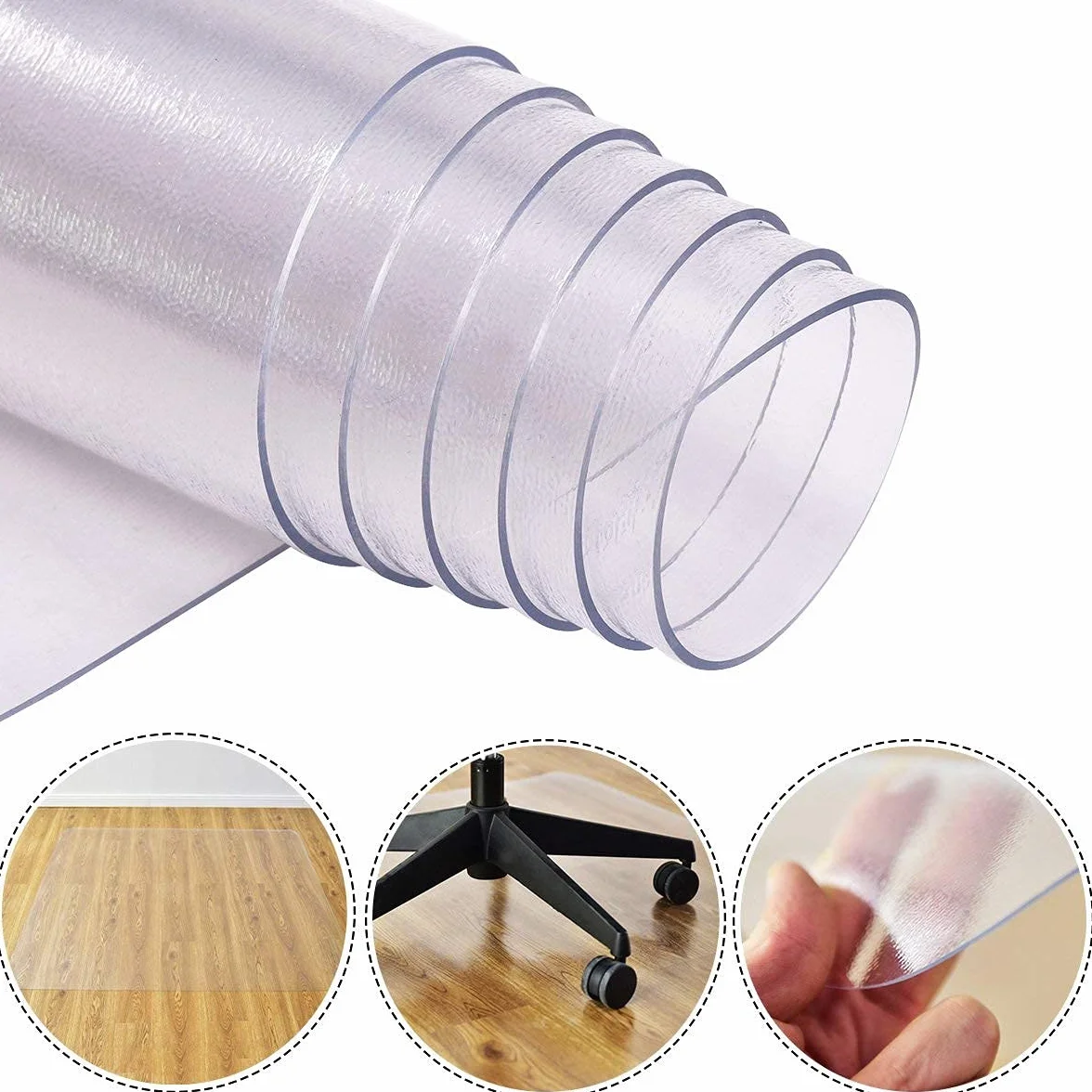 COSTWAY Mata ochronna na biurko 120 x 150 cm do laminatu parkietu twardych podłóg