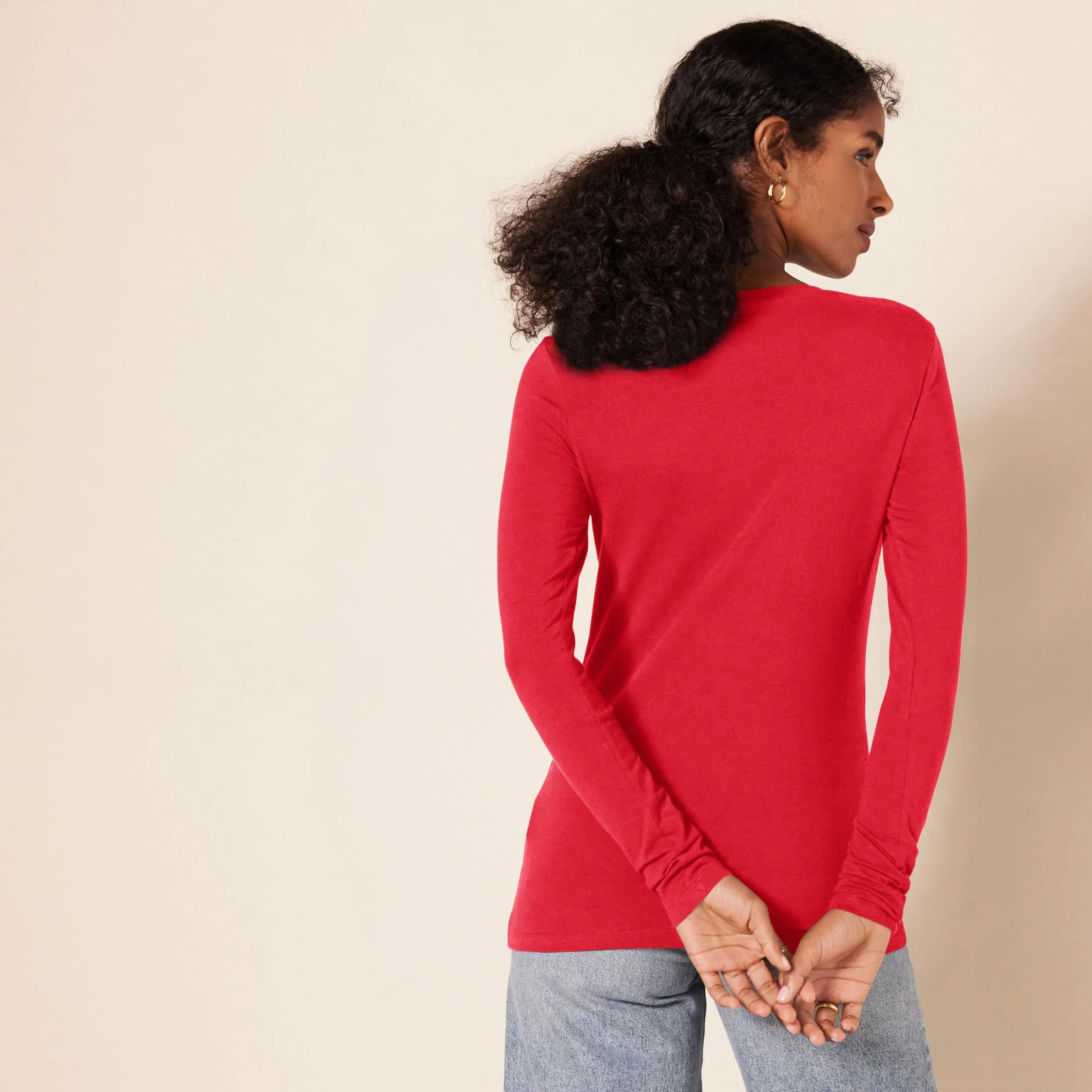 Amazon Essentials Kobiety Koszulka z długim rękawem i okrągłym dekoltem classic fit (dostępna w wersji Plus Size)
